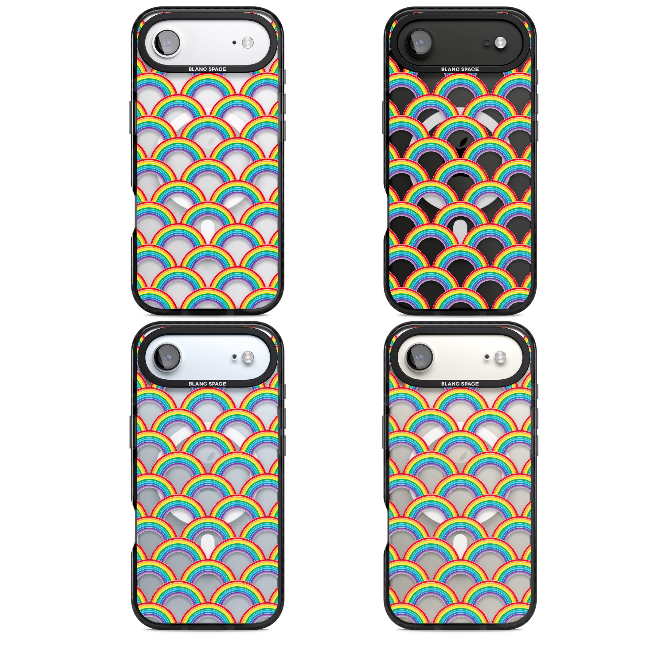 Rainbow Arc Pattern iPhone 17 Air Impact Pro Black Phone Case APT Impact Protection