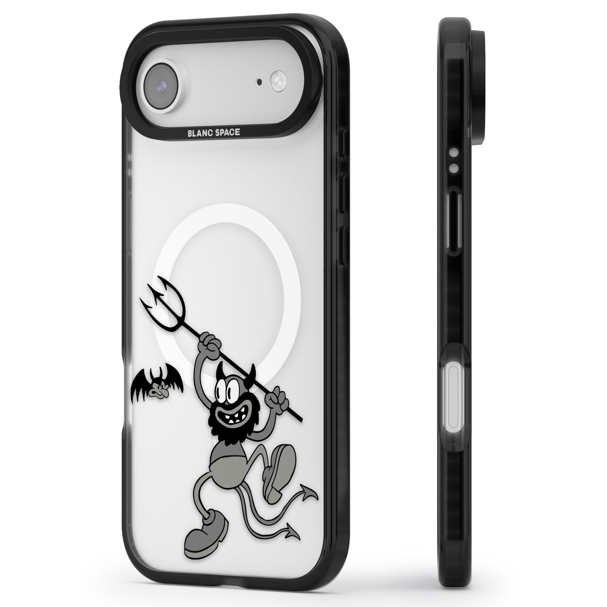 Dancing Devil iPhone 17 Air Impact Pro Black Phone Case Side Profile