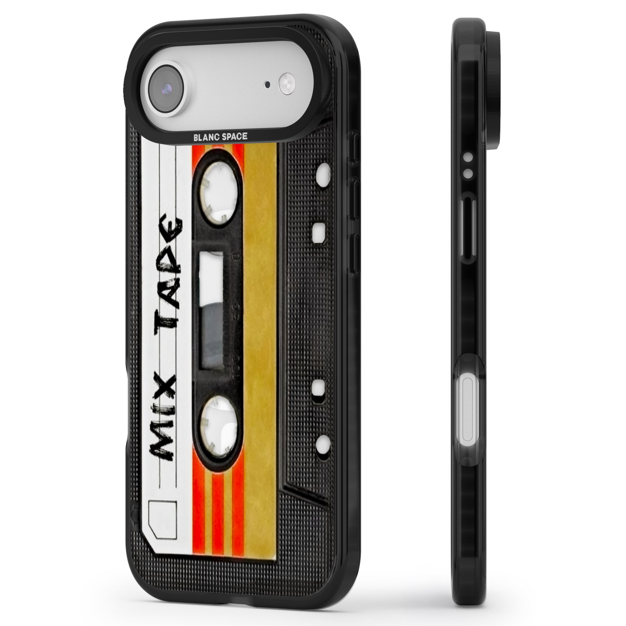 Retro Mix Tape iPhone 17 Air Impact Pro Black Phone Case Side Profile
