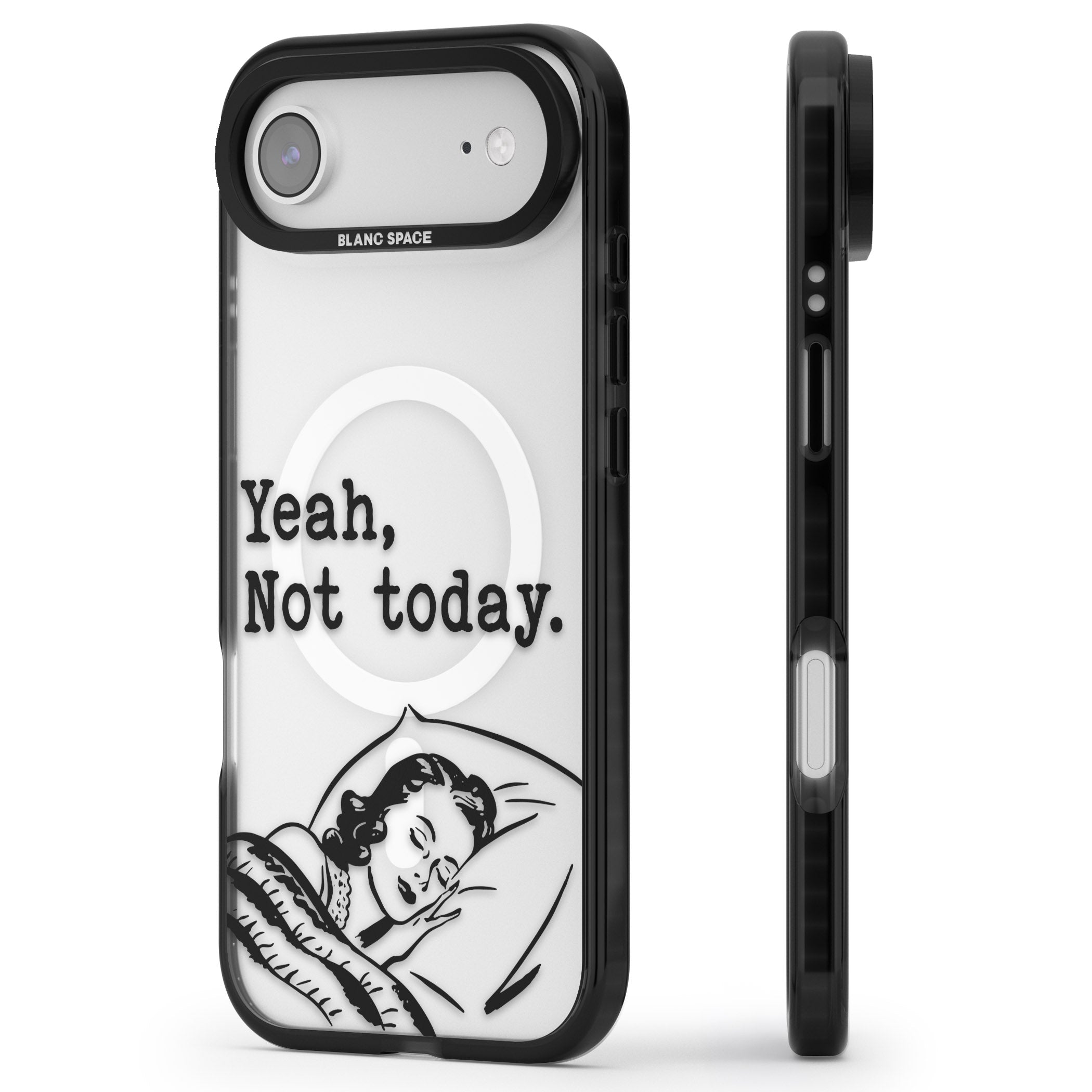 Yeah, Not Today iPhone 17 Air Impact Pro Black Phone Case Side Profile