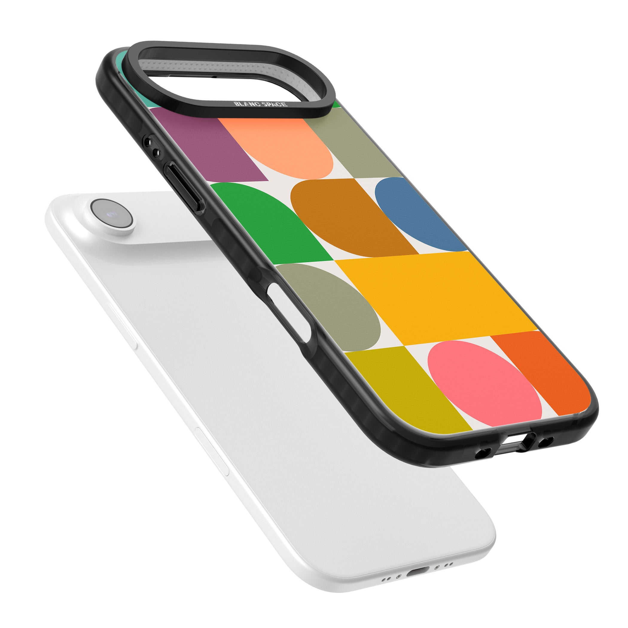 Retro Colorful Shapes iPhone 17 Air Impact Pro Black Phone Case Colours