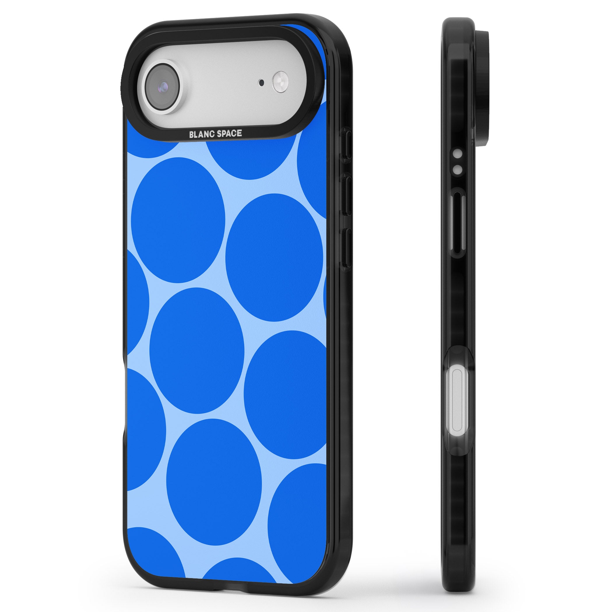 Retro Blue Dot iPhone 17 Air Impact Pro Black Phone Case Side Profile