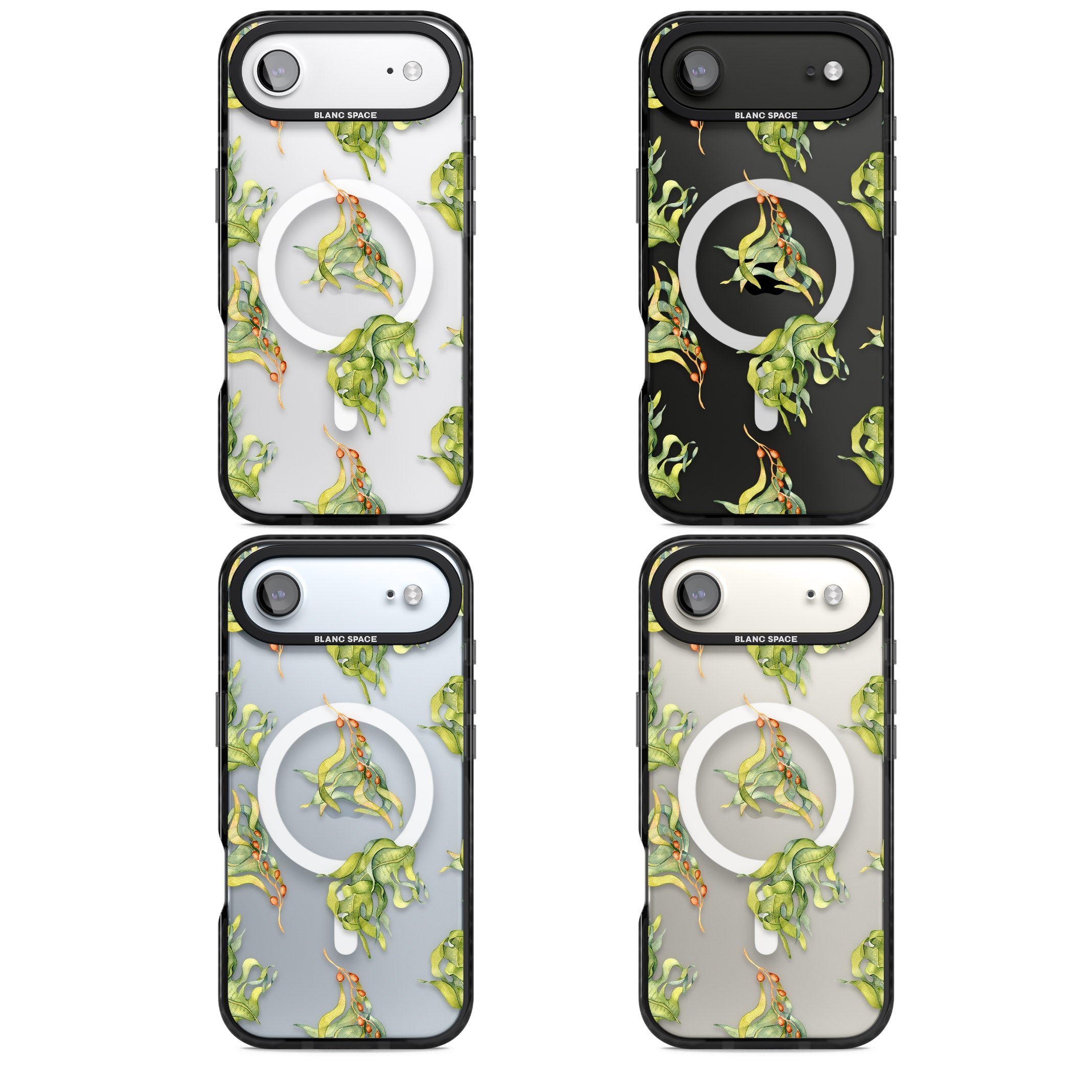 Flowing Seaweed Watercolor iPhone 17 Air Impact Pro Black Phone Case APT Impact Protection