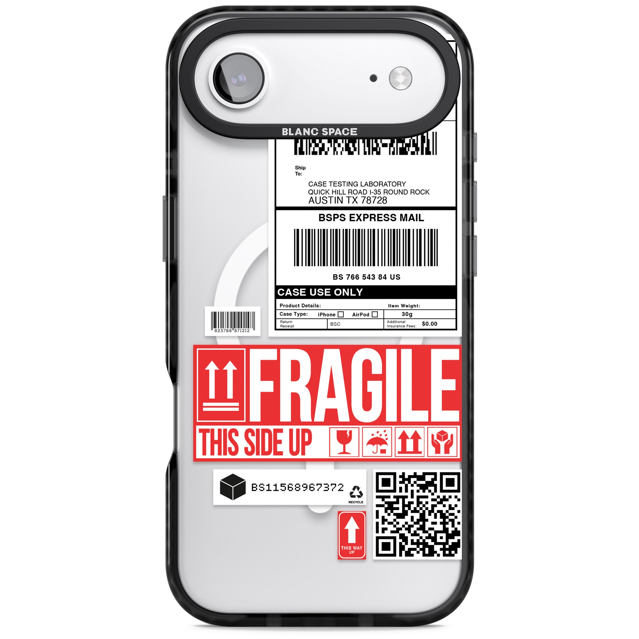 Shipping Label iPhone 17 Air Impact Pro Black Phone Case