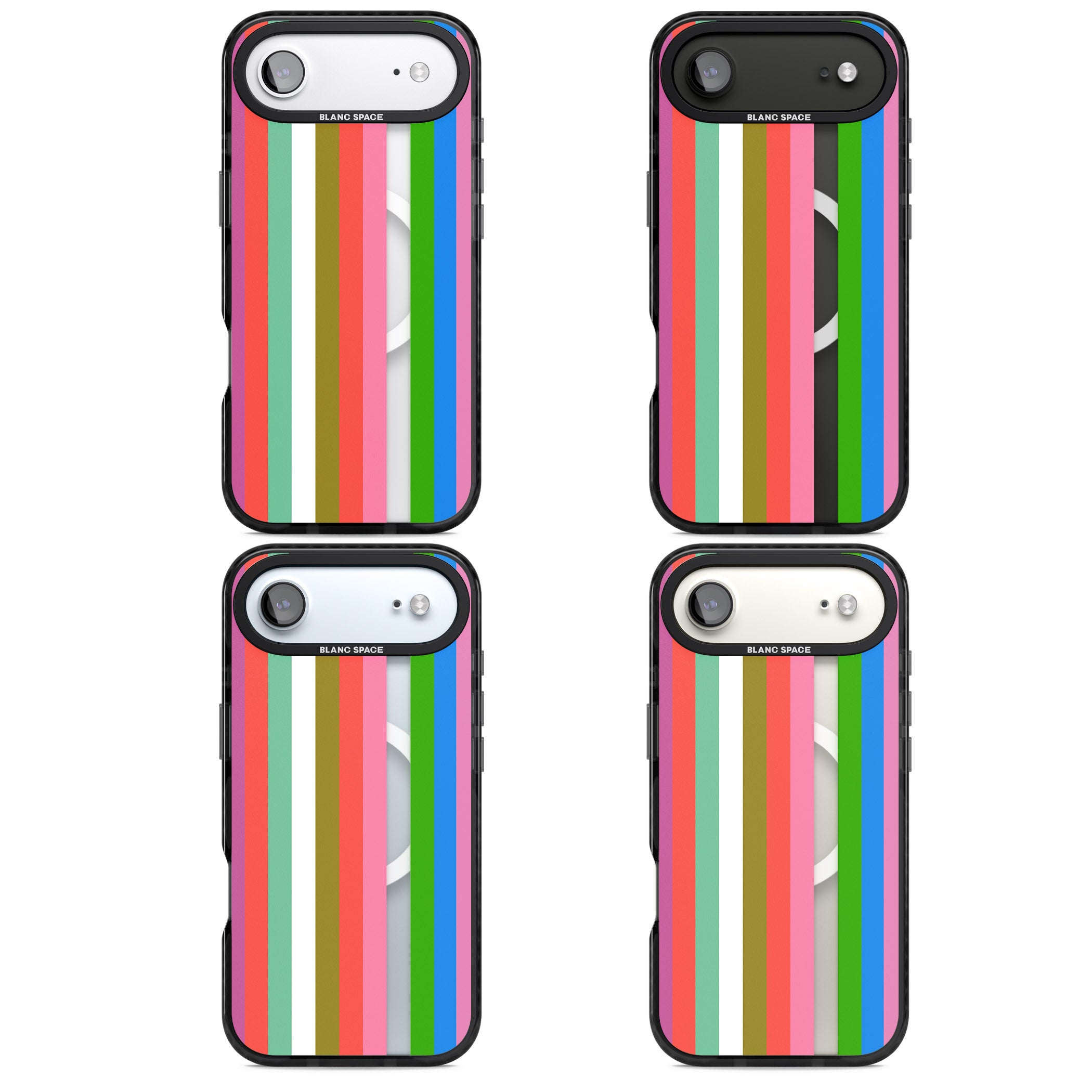 Vibrant Stripes iPhone 17 Air Impact Pro Black Phone Case APT Impact Protection