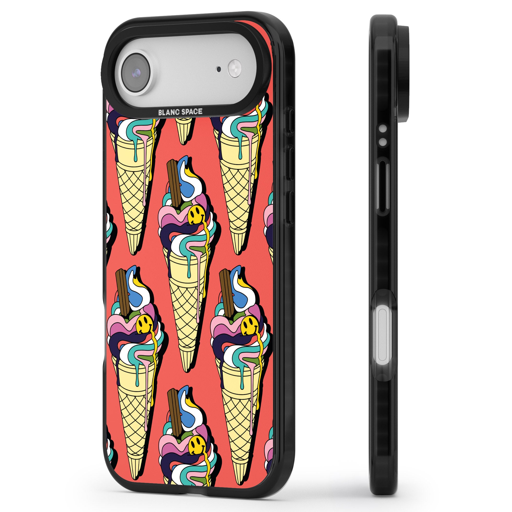Trip & Drip Ice Cream (Red) iPhone 17 Air Impact Pro Black Phone Case Side Profile