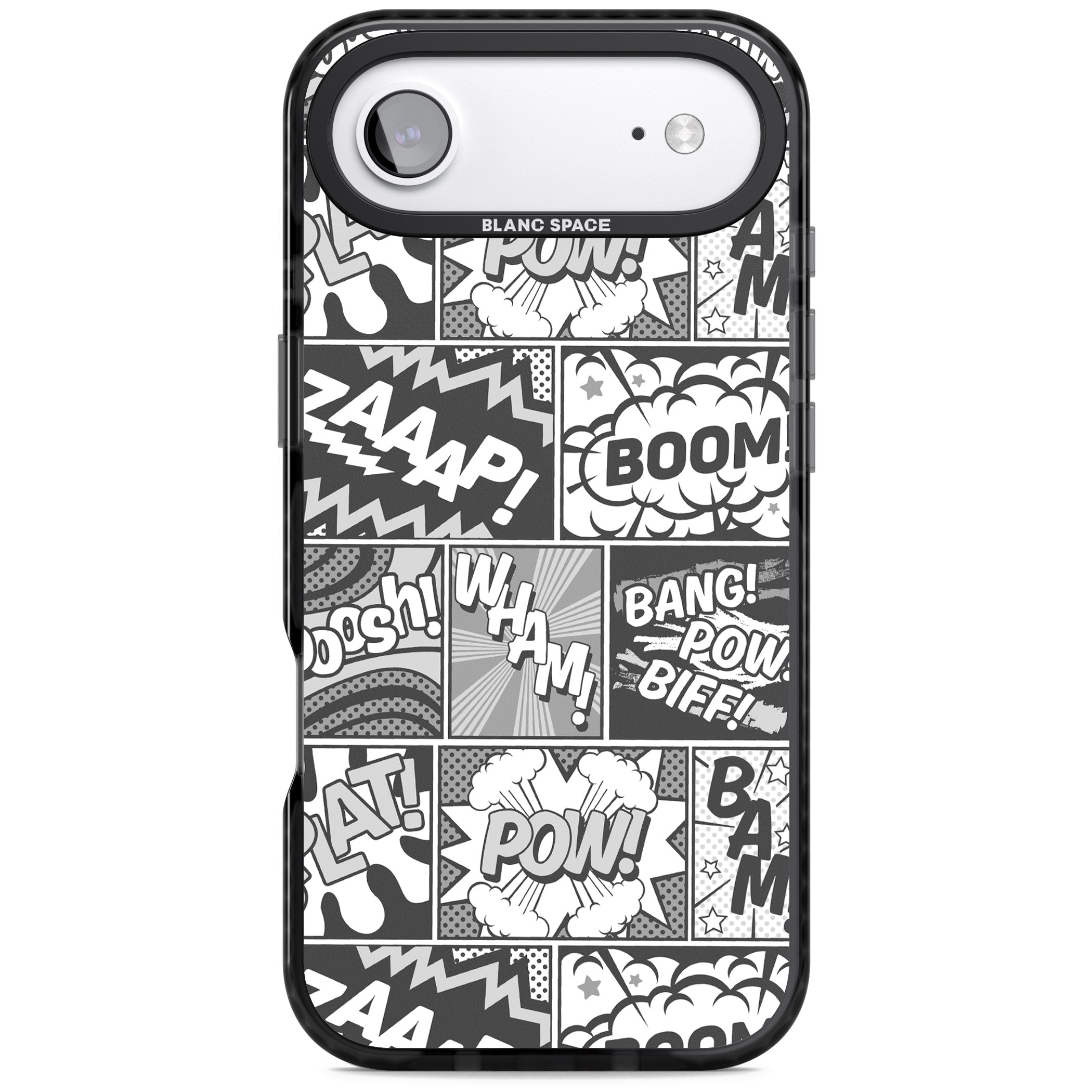 Onomatopoeia (Black & White) iPhone 17 Air Impact Pro Black Phone Case