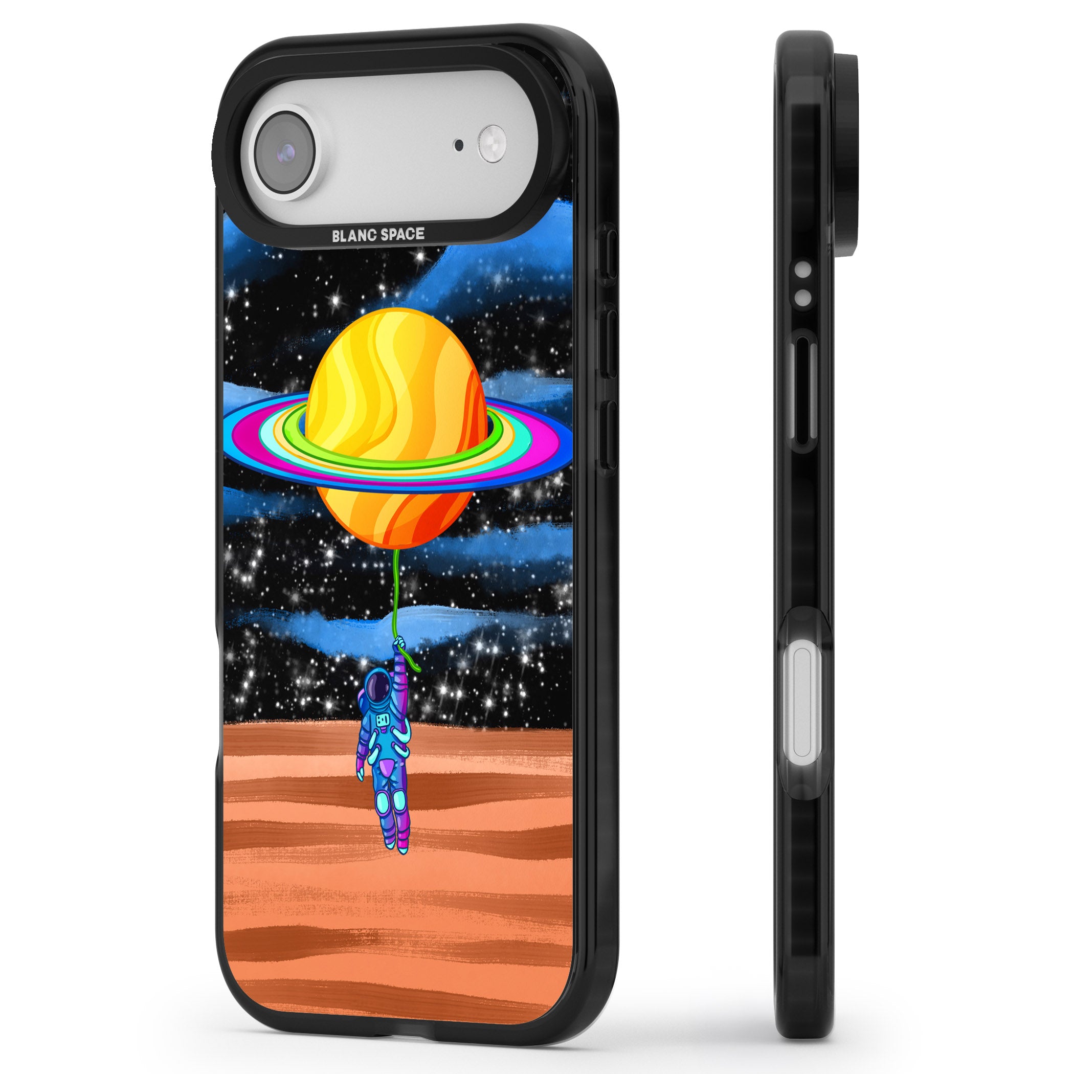 World On Helium iPhone 17 Air Impact Pro Black Phone Case Side Profile