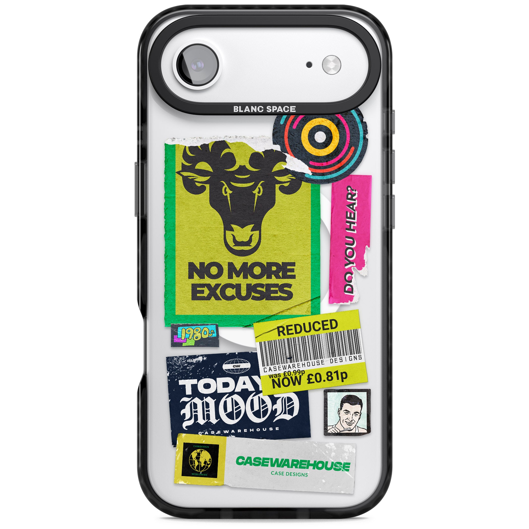 No More Excuses Sticker Mix iPhone 17 Air Impact Pro Black Phone Case