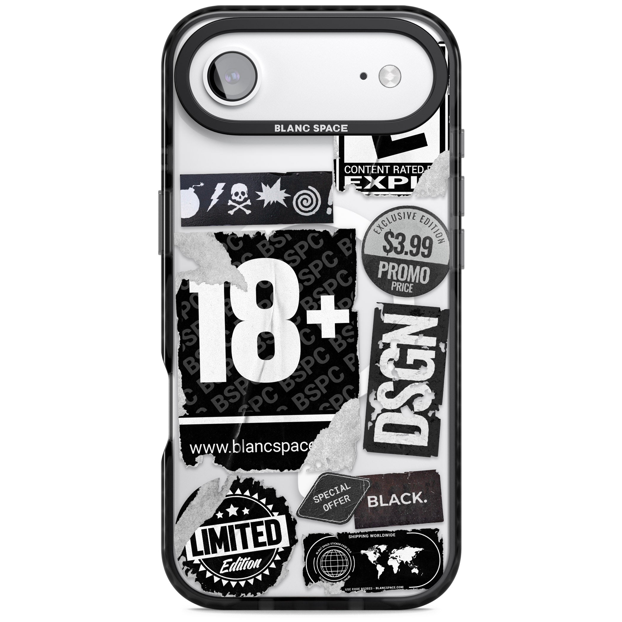 Black Sticker Mix iPhone 17 Air Impact Pro Black Phone Case