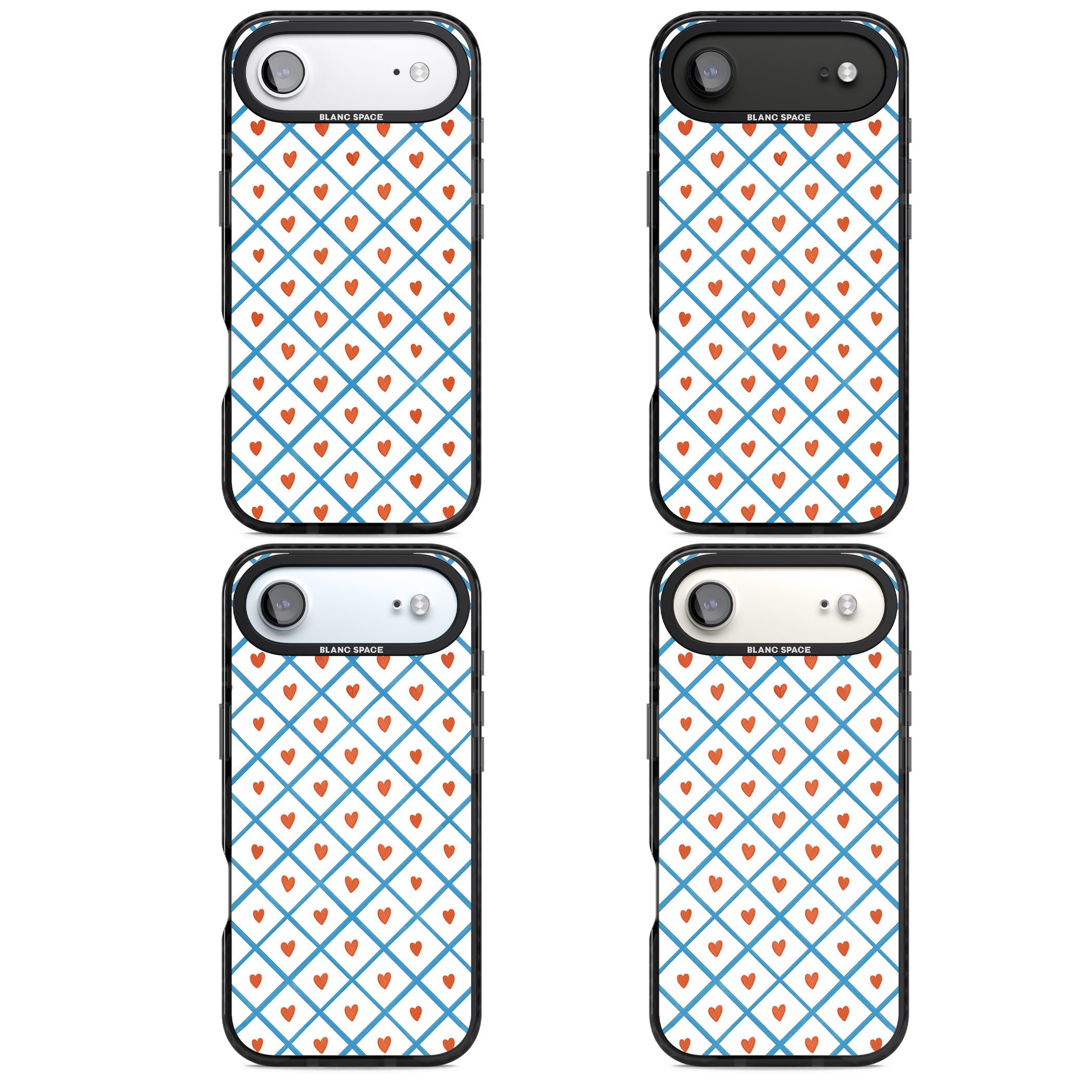Lattice Love Hearts iPhone 17 Air Impact Pro Black Phone Case APT Impact Protection