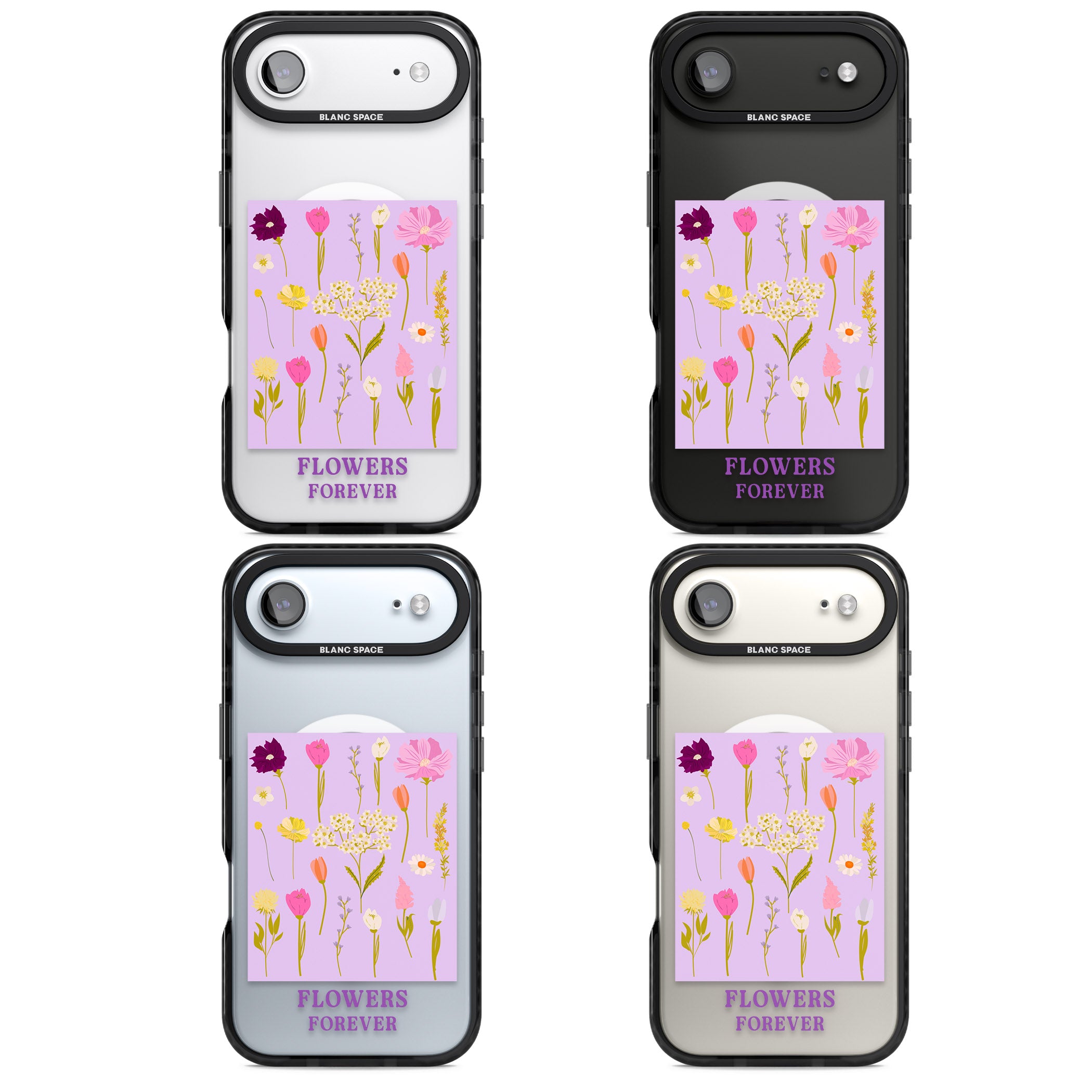 Flowers Forever iPhone 17 Air Impact Pro Black Phone Case APT Impact Protection