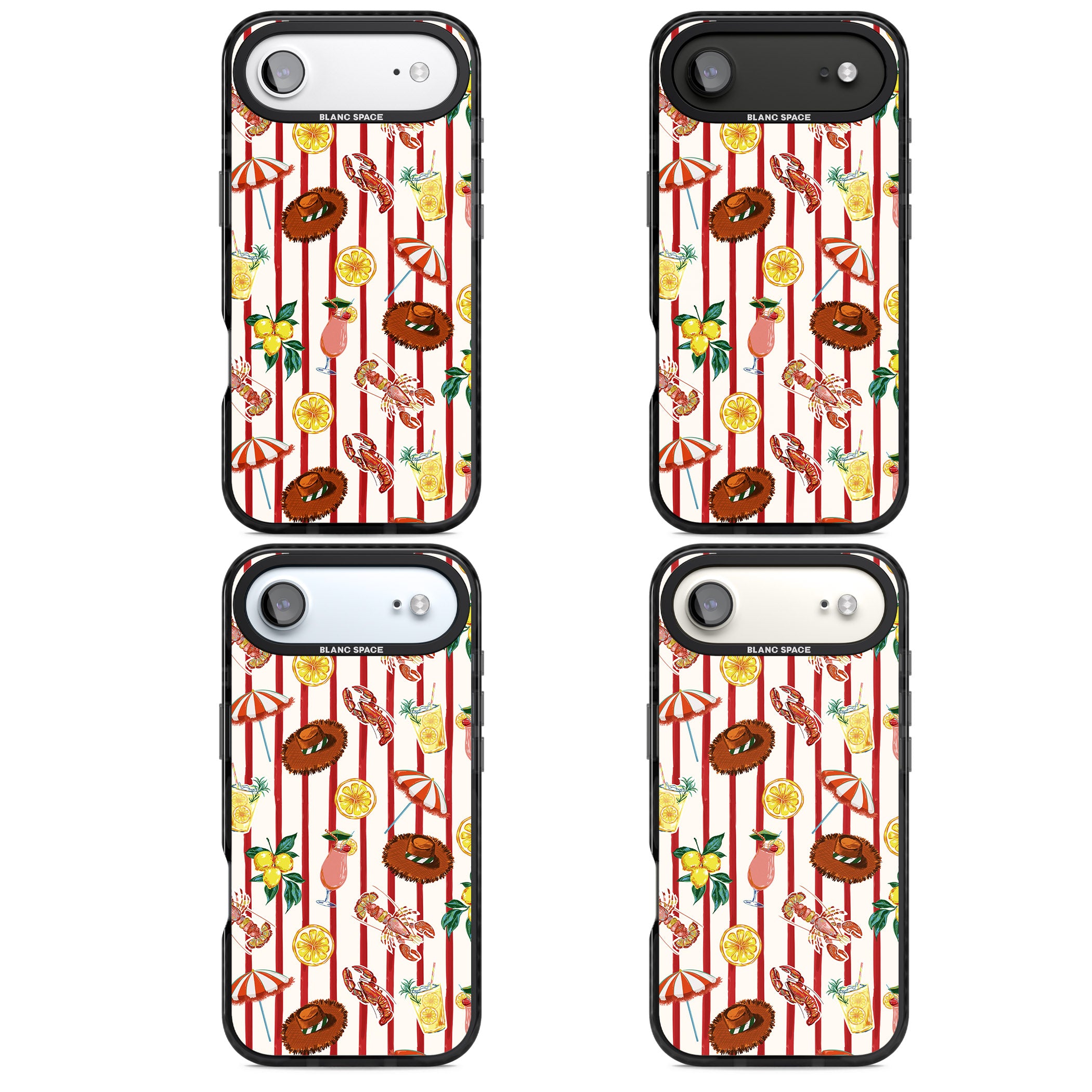 Italian Beach Pattern iPhone 17 Air Impact Pro Black Phone Case APT Impact Protection