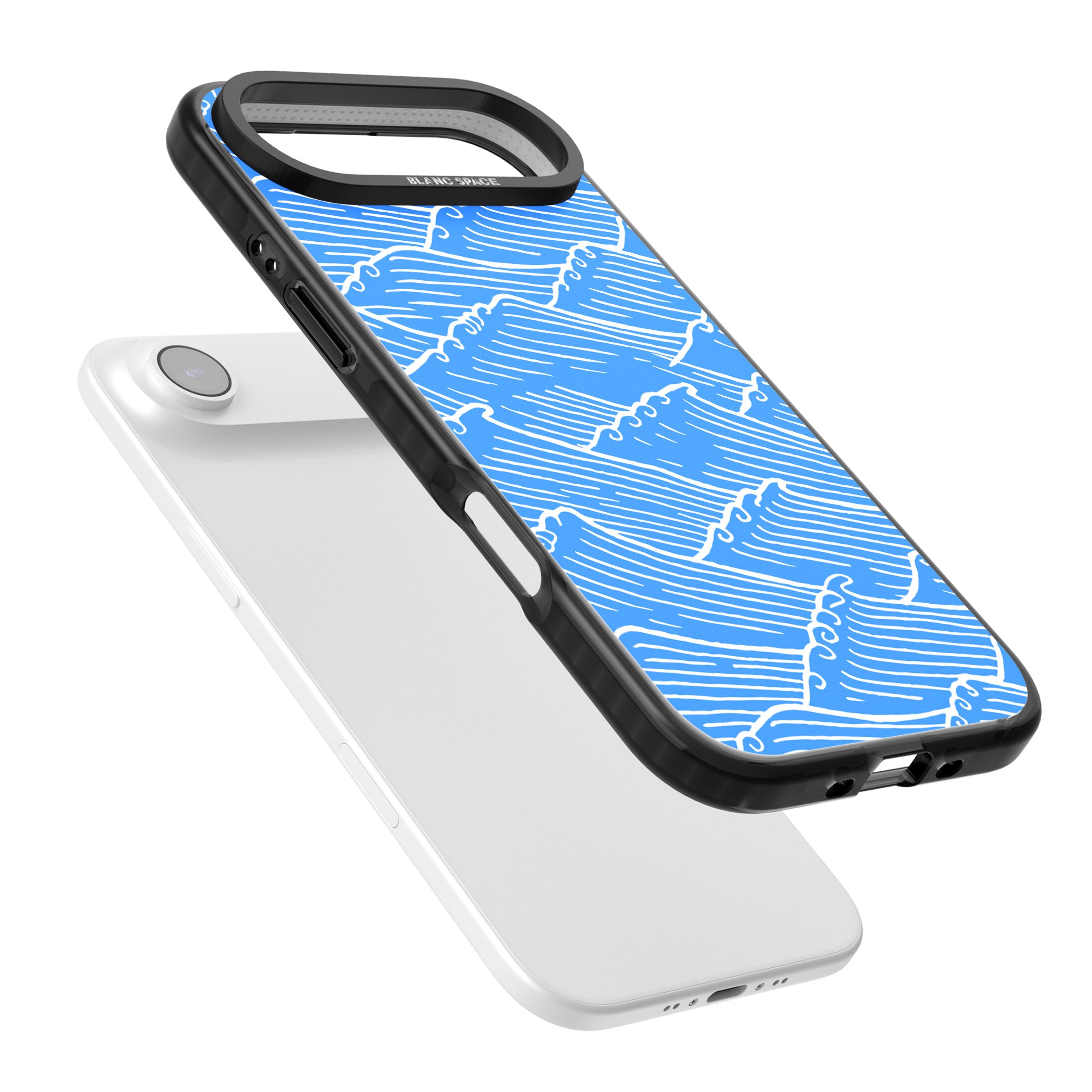 Waves Pattern iPhone 17 Air Impact Pro Black Phone Case Colours