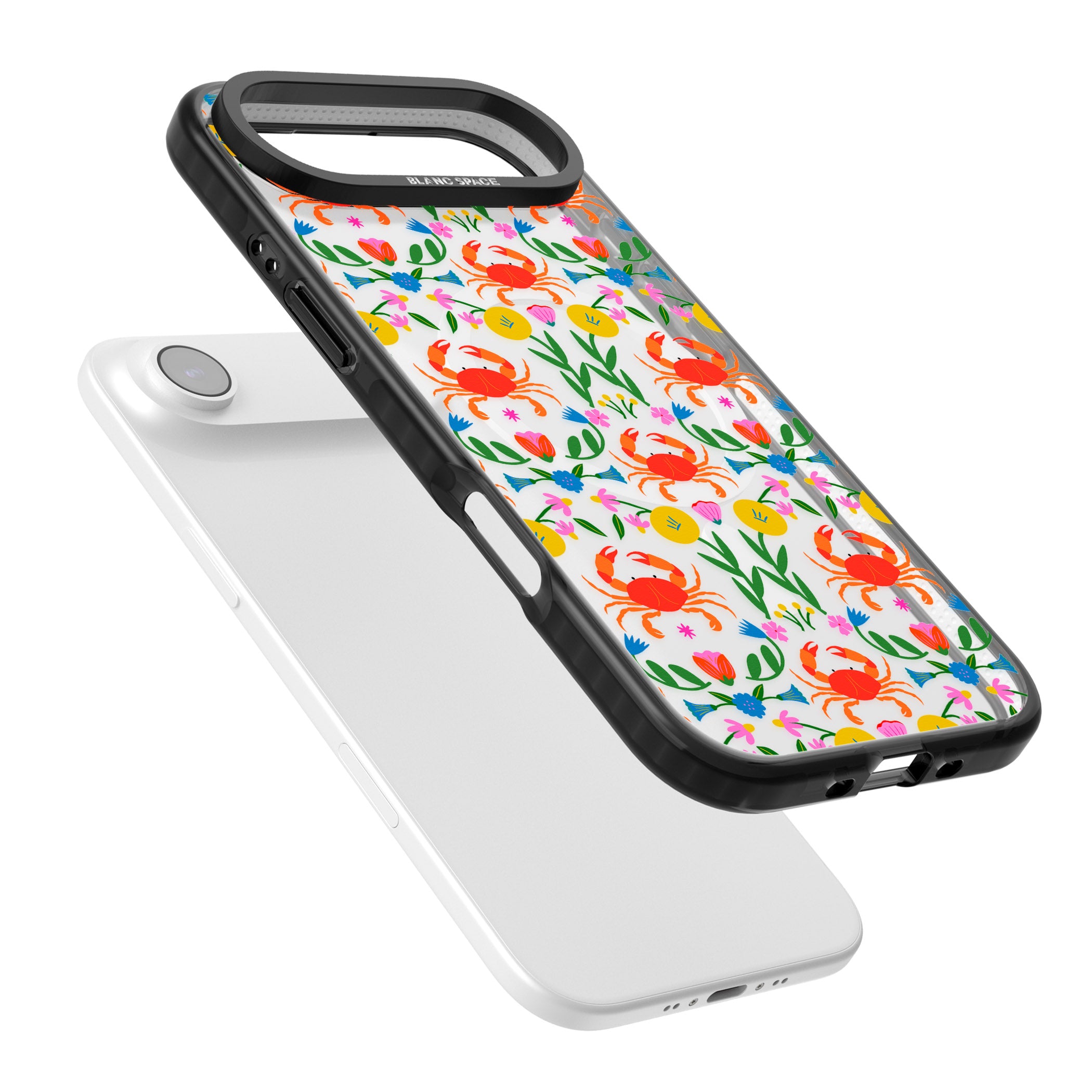 Crabs Flowers iPhone 17 Air Impact Pro Black Phone Case Colours