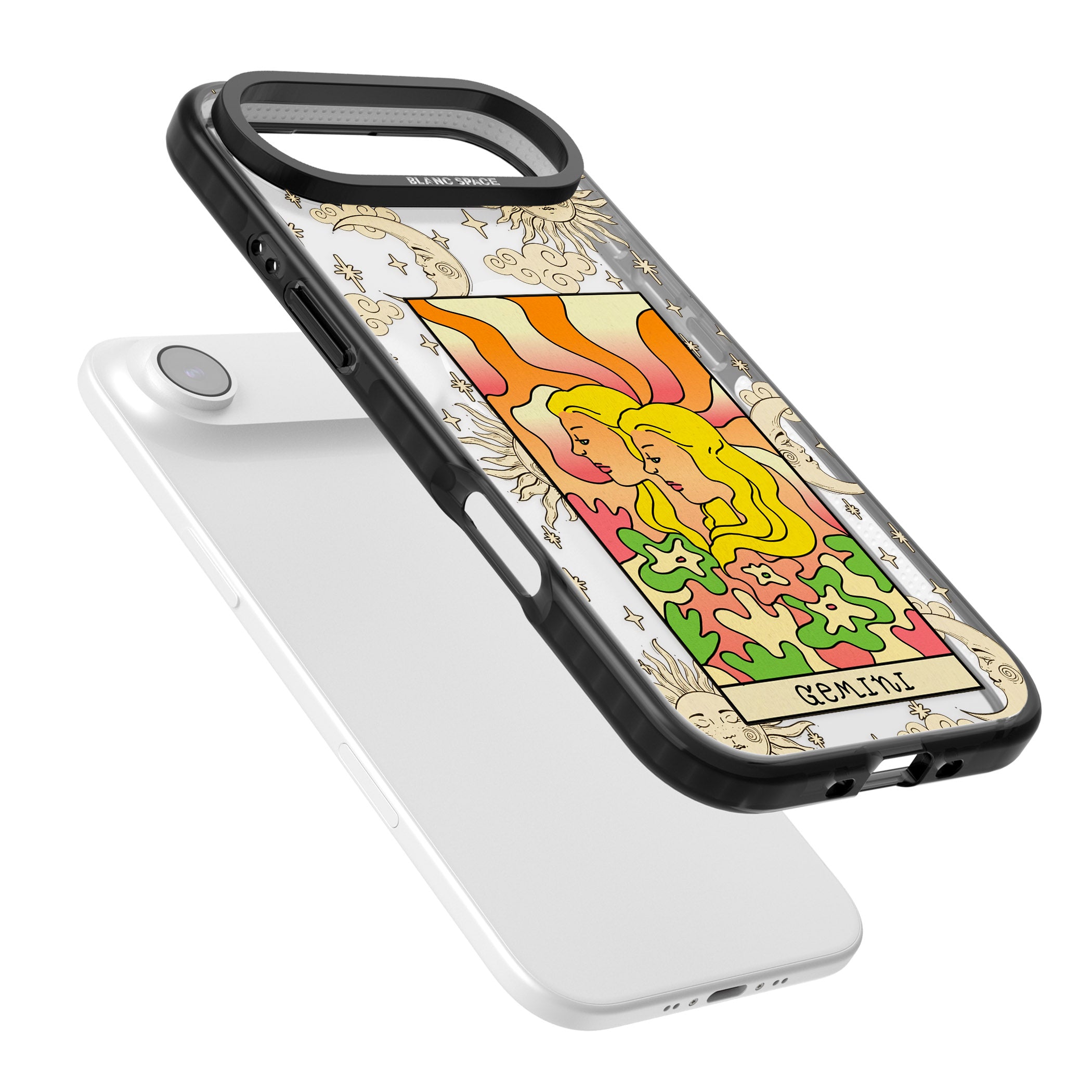 Celestial Zodiac Gemini iPhone 17 Air Impact Pro Black Phone Case Colours