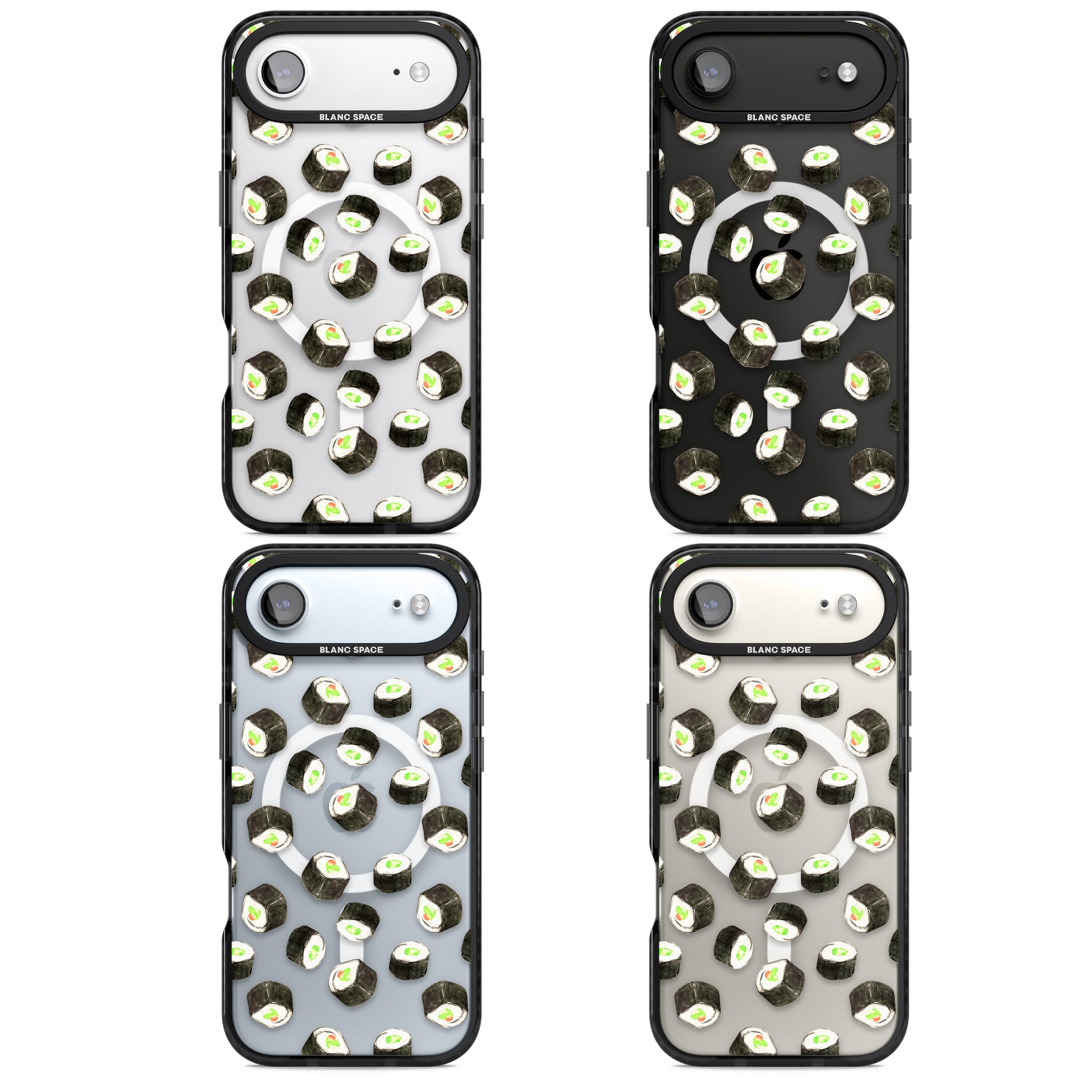 Sushi Pattern iPhone 17 Air Impact Pro Black Phone Case APT Impact Protection