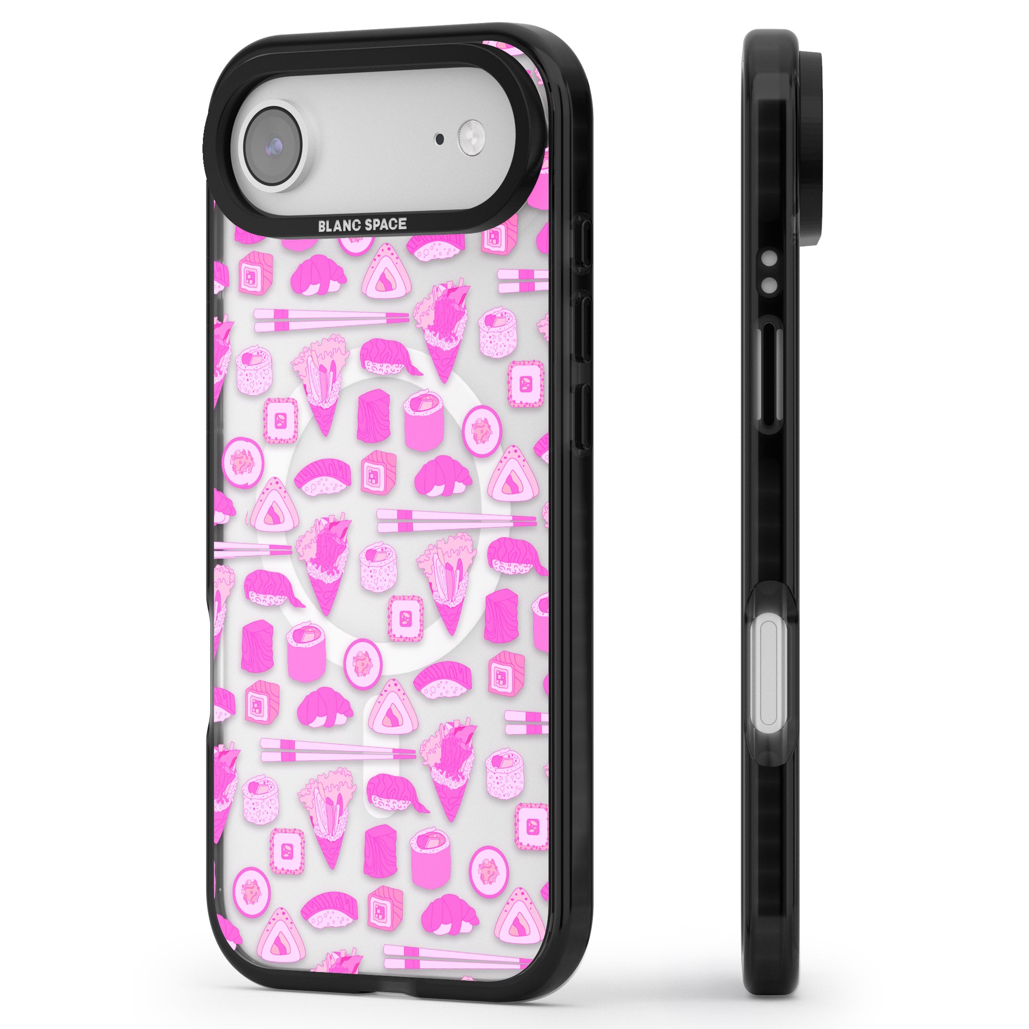 Pink Sushi Pop iPhone 17 Air Impact Pro Black Phone Case Side Profile