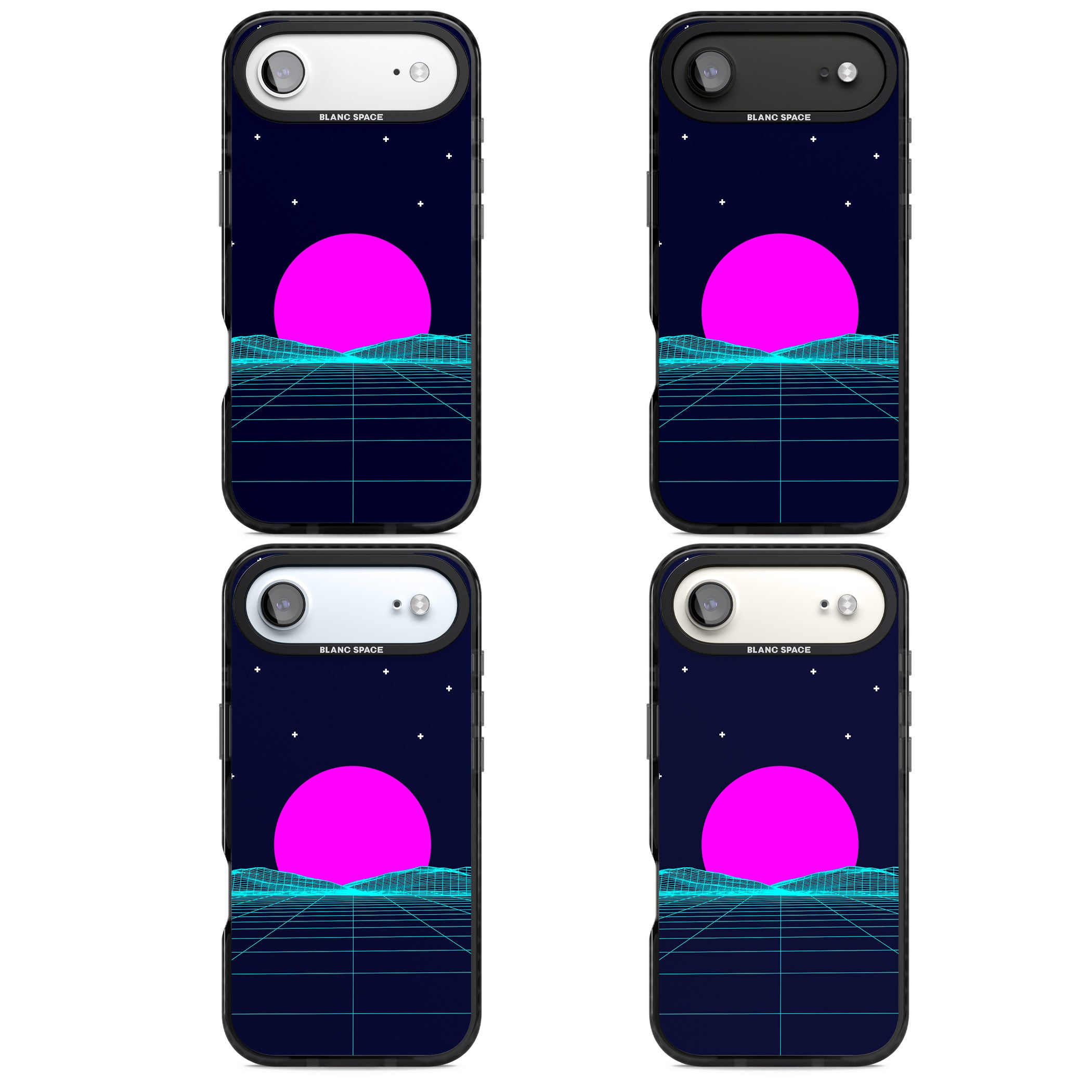 Miami Sunset Vaporwave iPhone 17 Air Impact Pro Black Phone Case APT Impact Protection