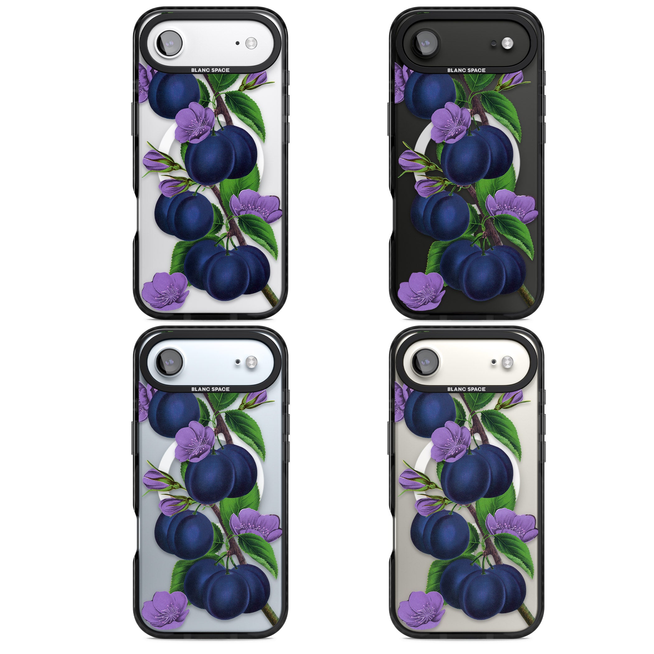 Vintage Painted Plums iPhone 17 Air Impact Pro Black Phone Case APT Impact Protection