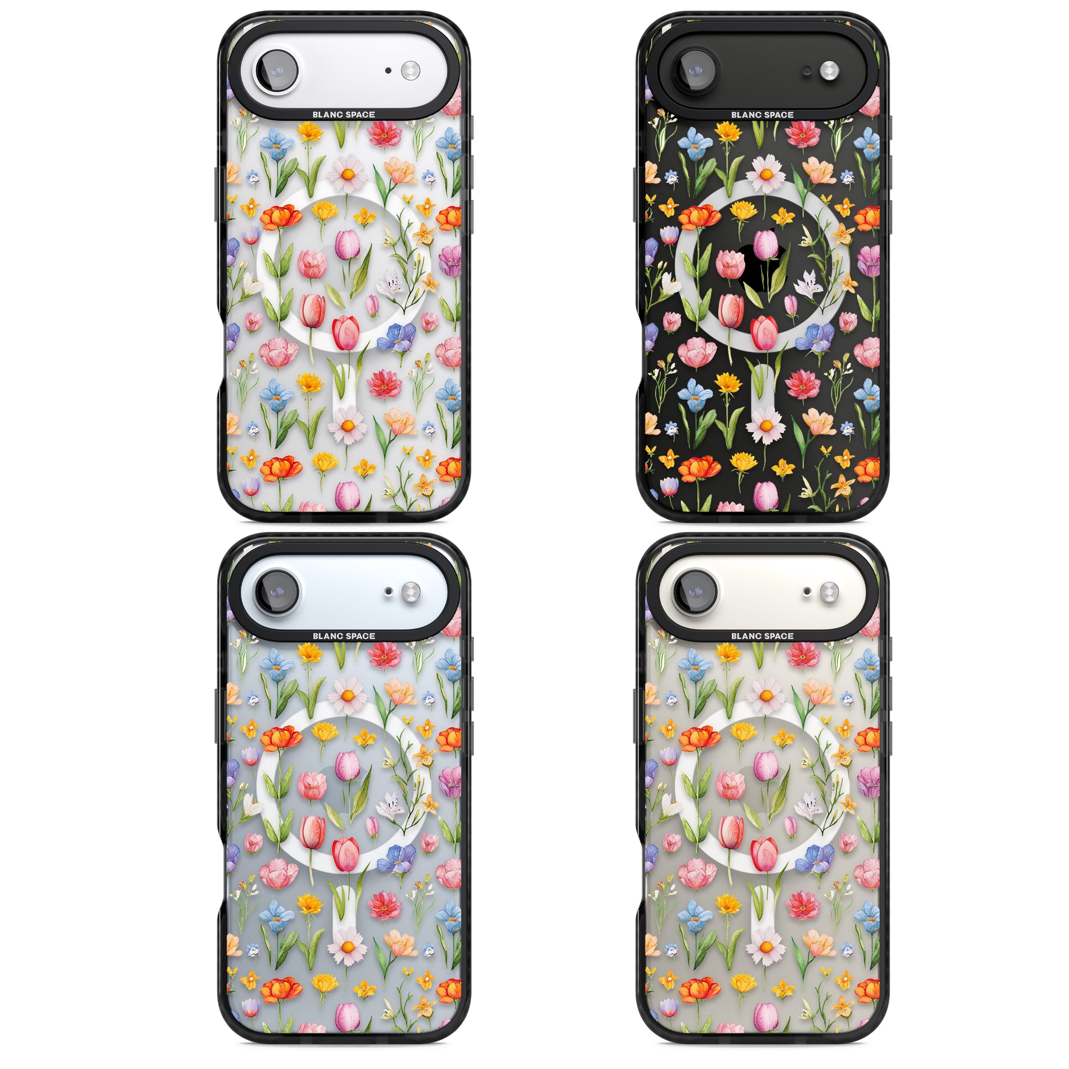 Small Flower Mix iPhone 17 Air Impact Pro Black Phone Case APT Impact Protection