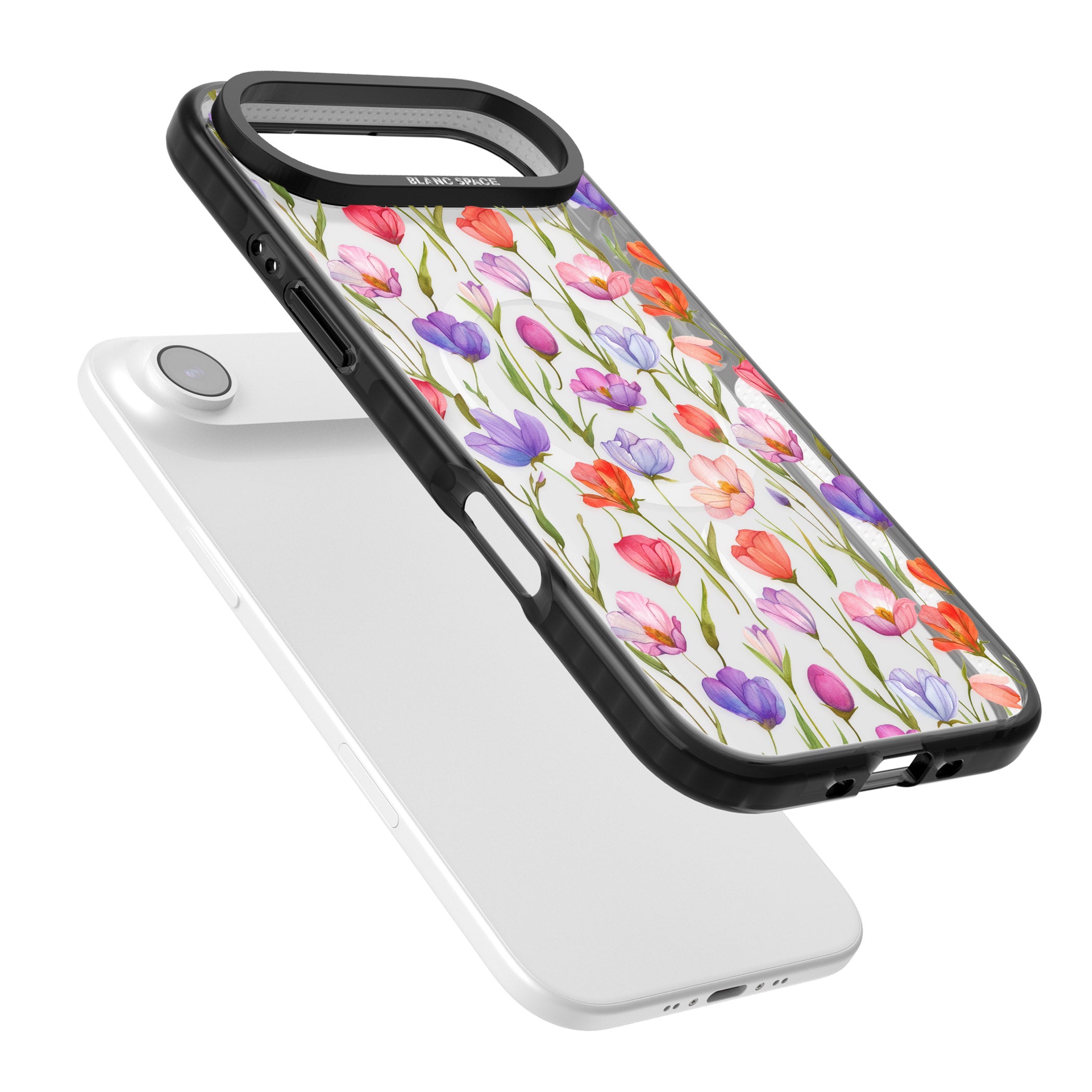 Red, Pink & Purple Flowers iPhone 17 Air Impact Pro Black Phone Case Colours