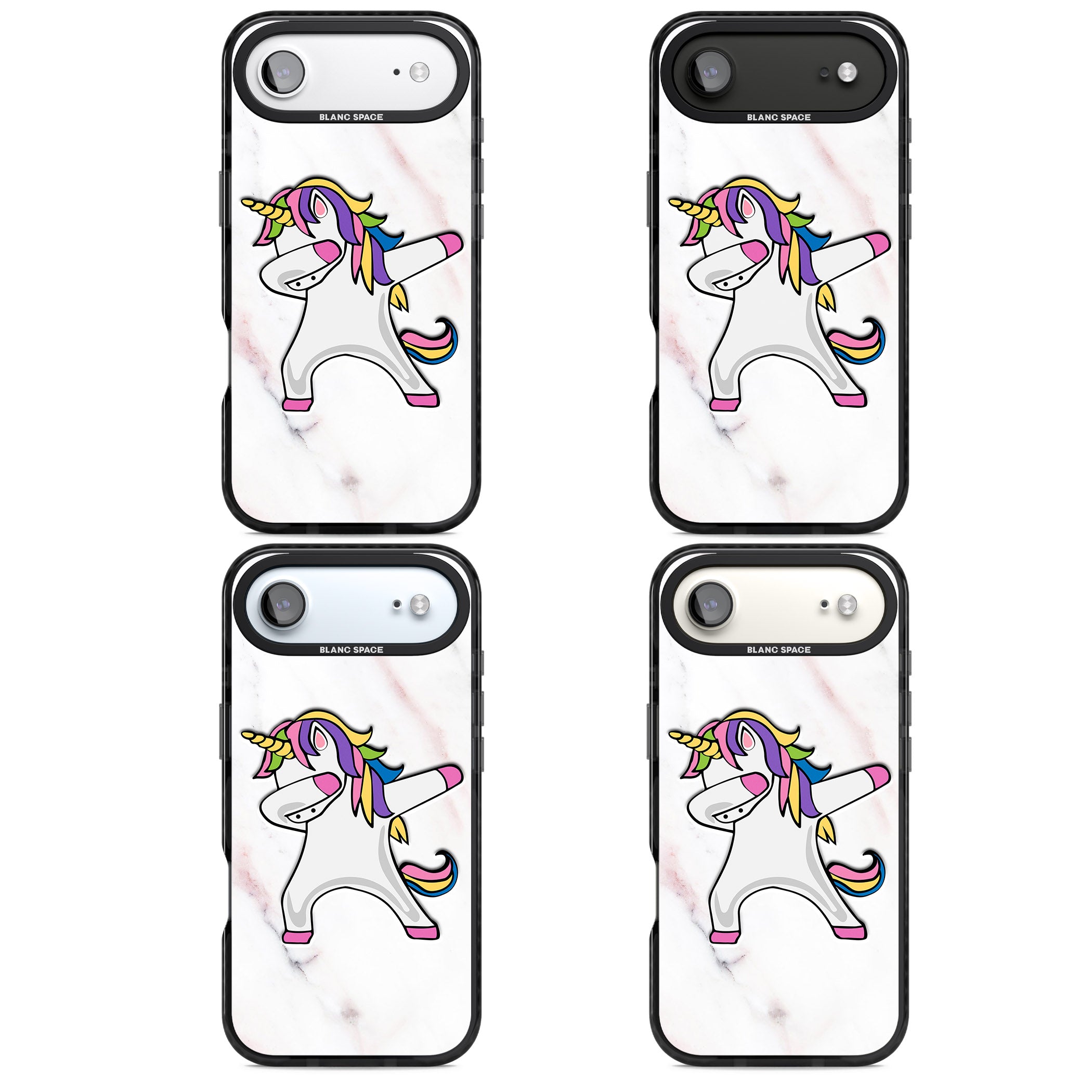 Designer Marble Unicorn Dab iPhone 17 Air Impact Black Phone Case APT Impact Protection