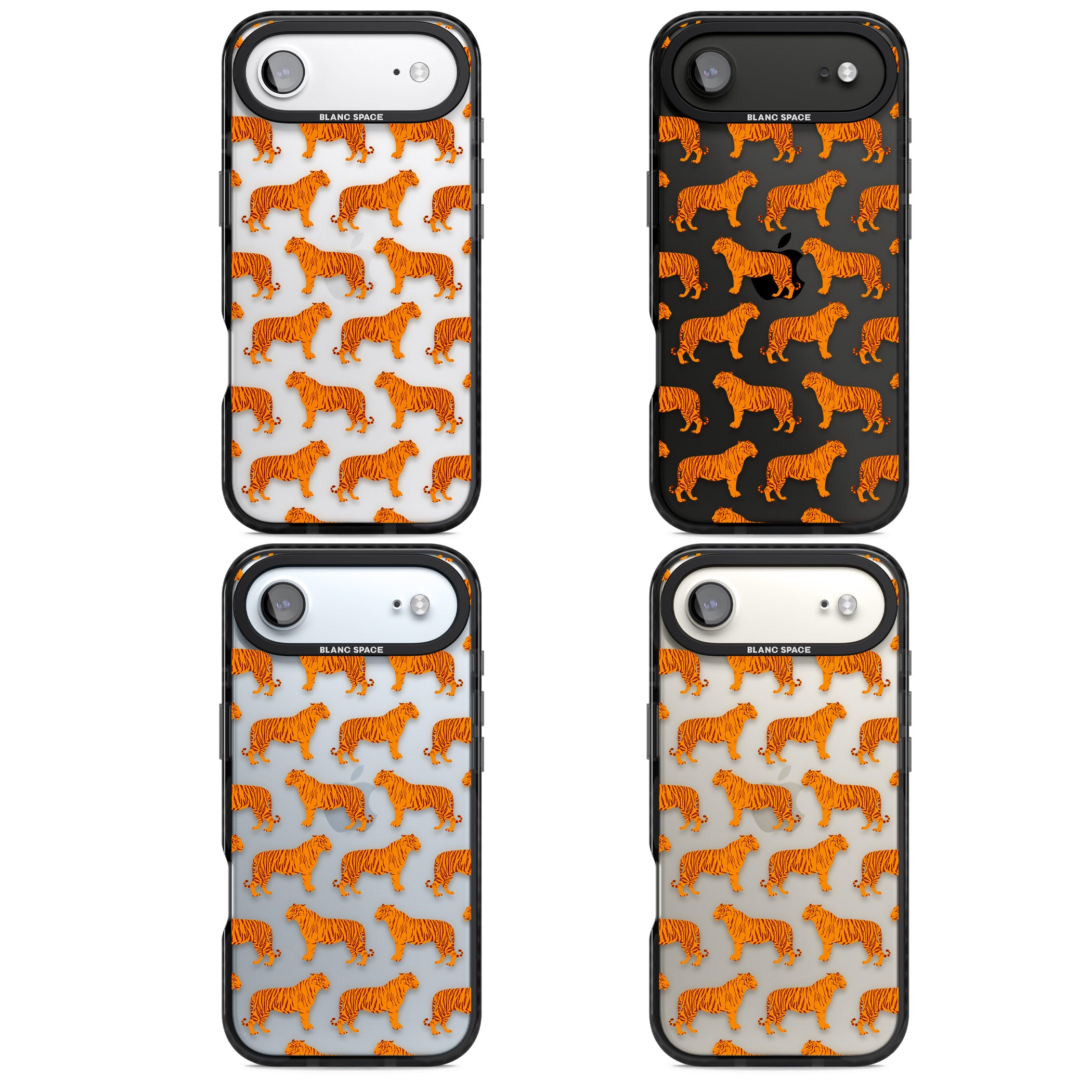 Tiger Pattern iPhone 17 Air Impact Black Phone Case APT Impact Protection