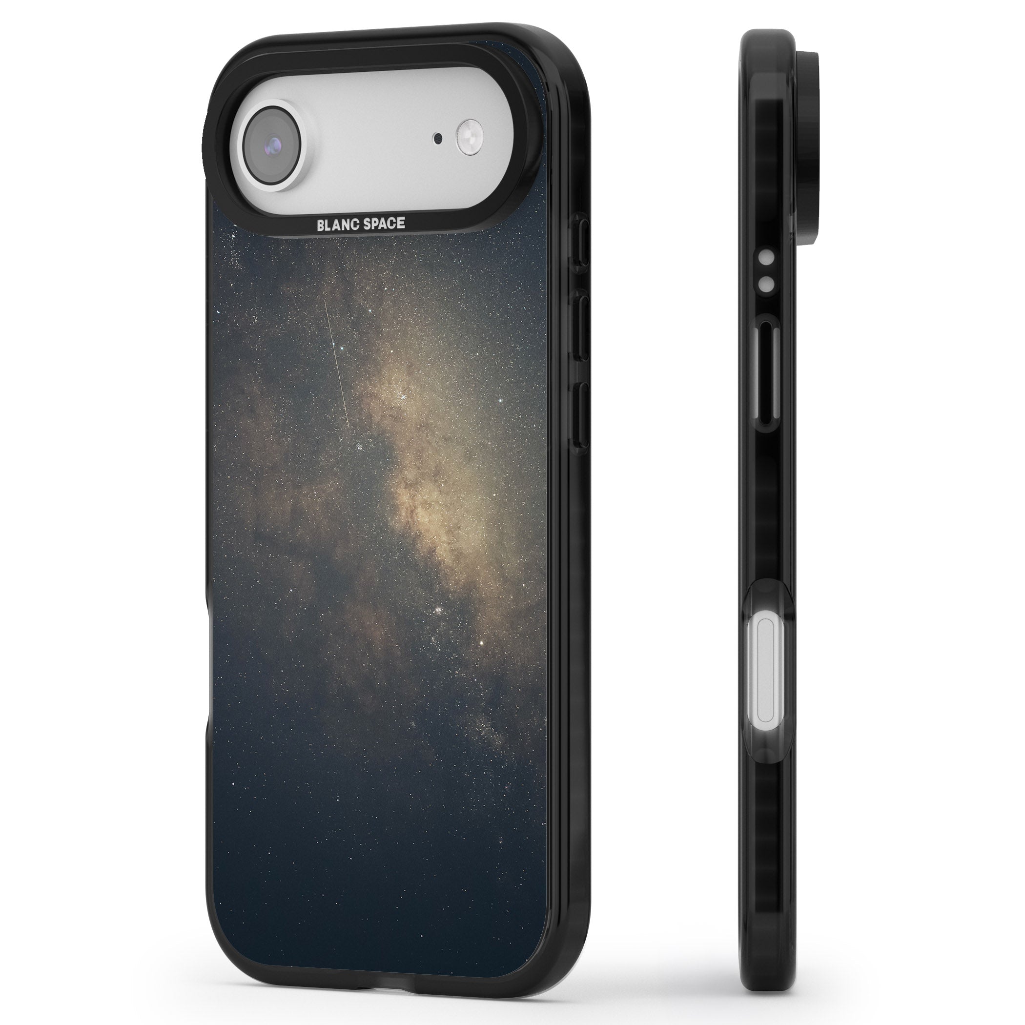 Cosmic Night Sky iPhone 17 Air Impact Black Phone Case Side Profile