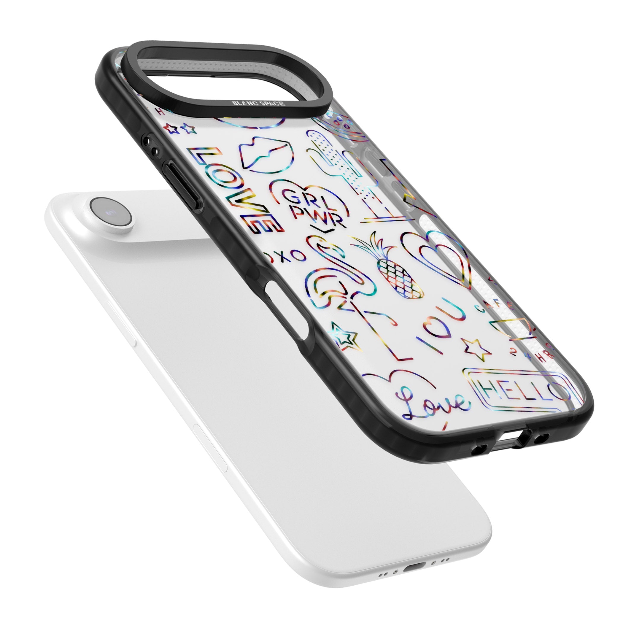 Funky Nebula Neon Sign iPhone 17 Air Impact Black Phone Case Colours