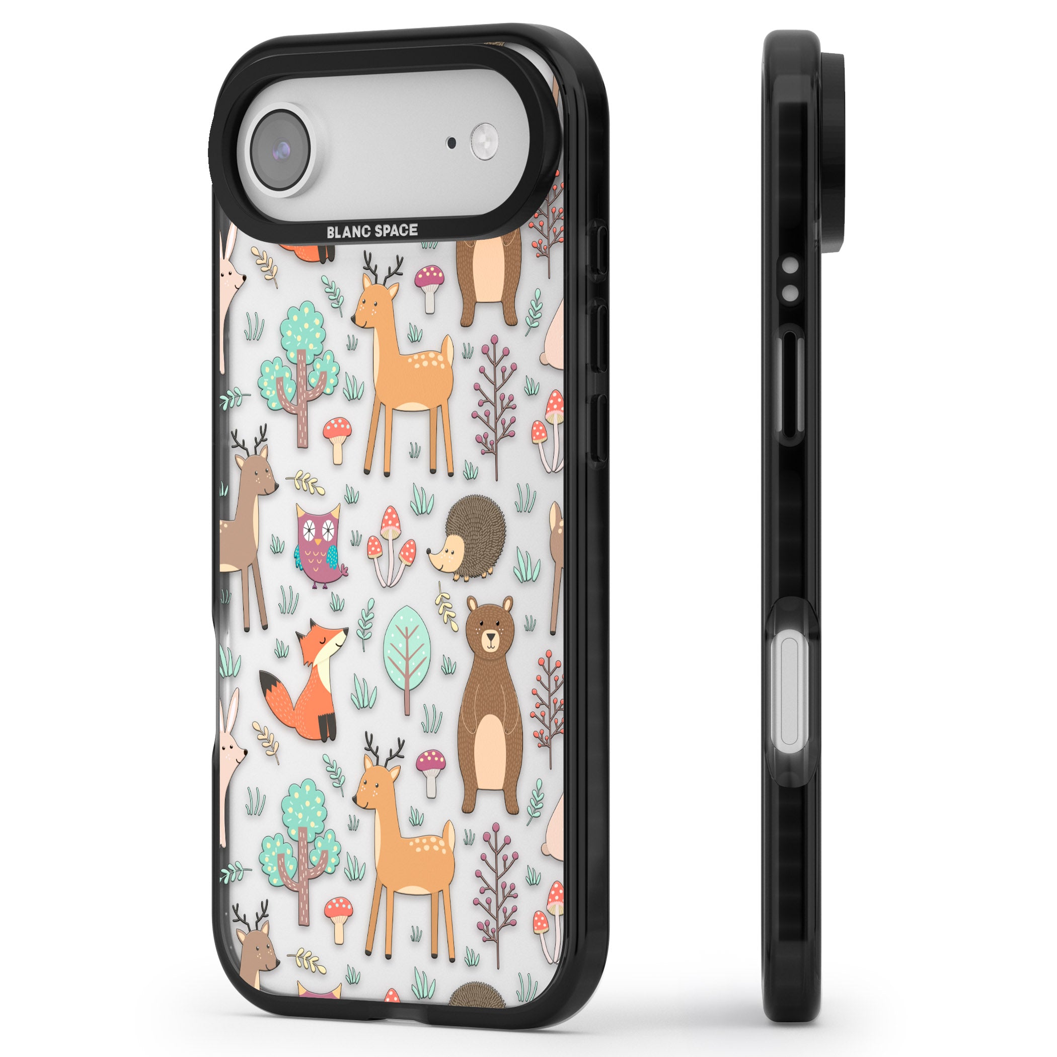 Wildlife Pattern iPhone 17 Air Impact Black Phone Case Side Profile