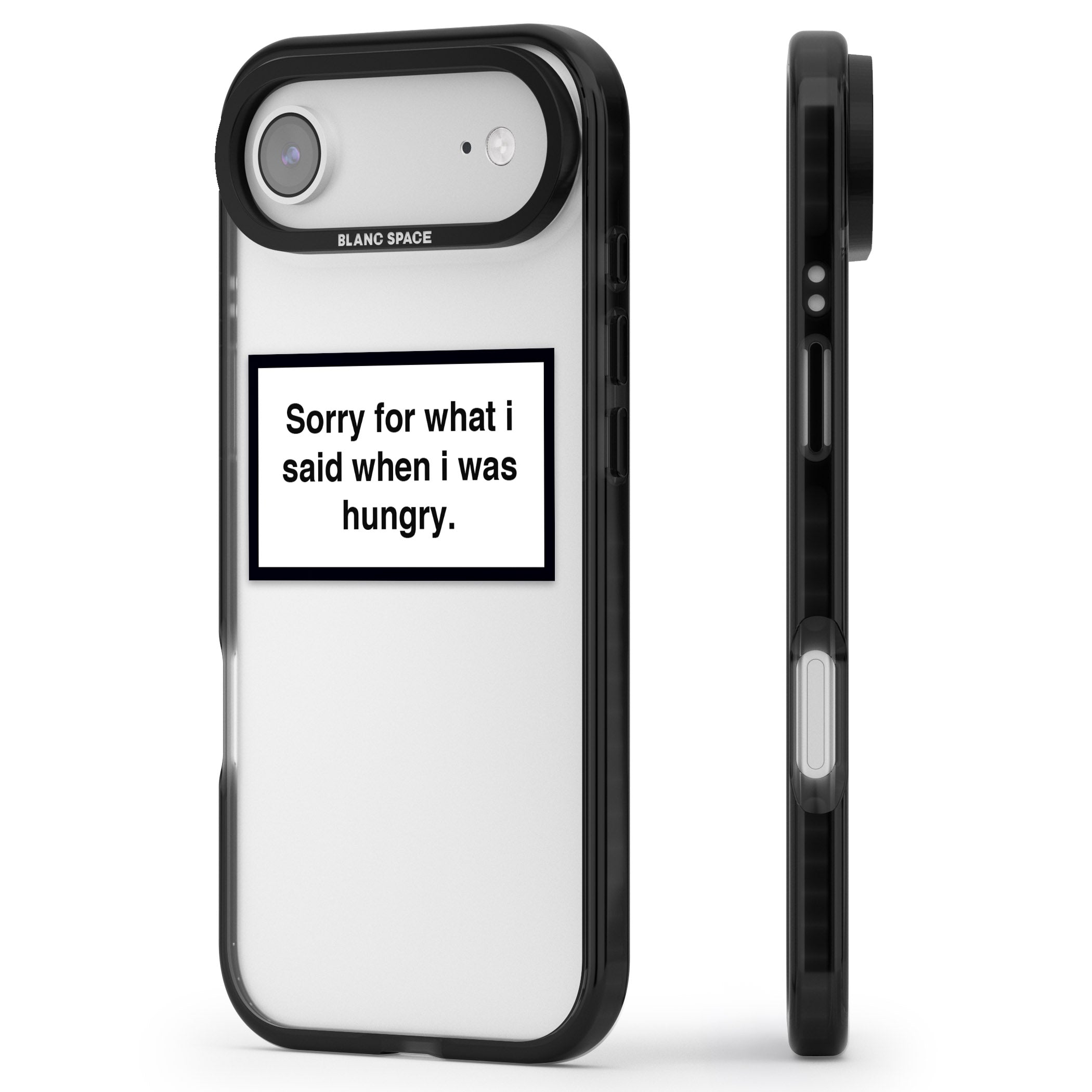 Sorry For What I Said iPhone 17 Air Impact Black Phone Case Side Profile