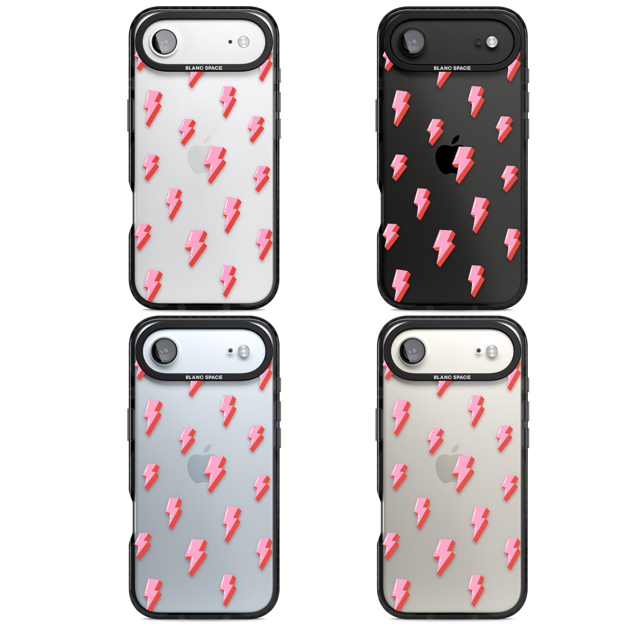 Pink Bolt Pattern iPhone 17 Air Impact Black Phone Case APT Impact Protection