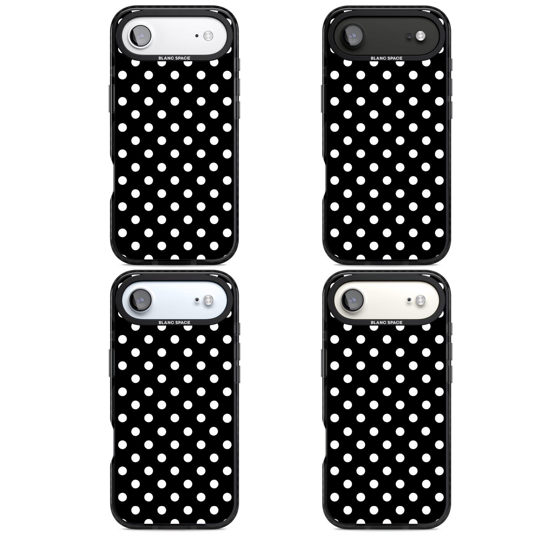 Designer Chic Black Polka Dot iPhone 17 Air Impact Black Phone Case APT Impact Protection