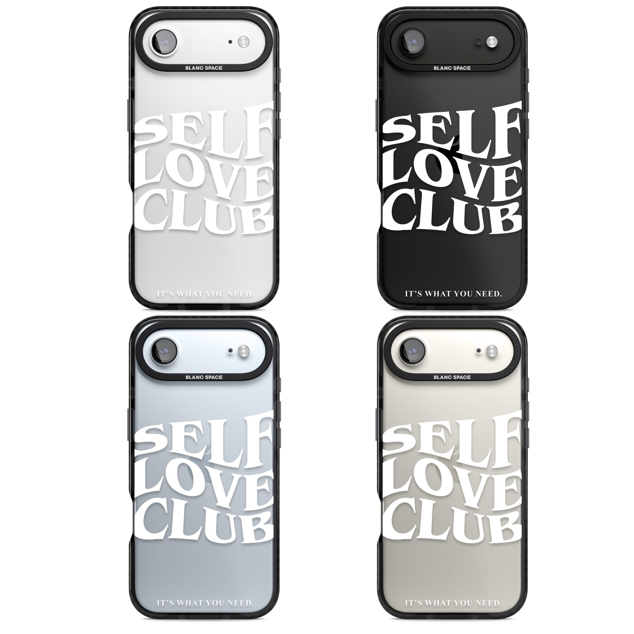 Self Love Club White iPhone 17 Air Impact Black Phone Case APT Impact Protection