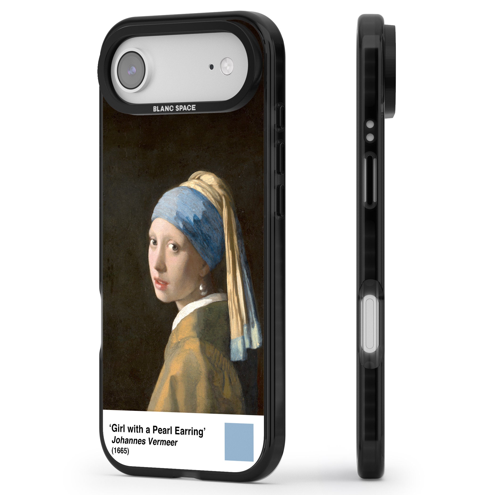 Girl With A Pearl Earring iPhone 17 Air Impact Black Phone Case Side Profile