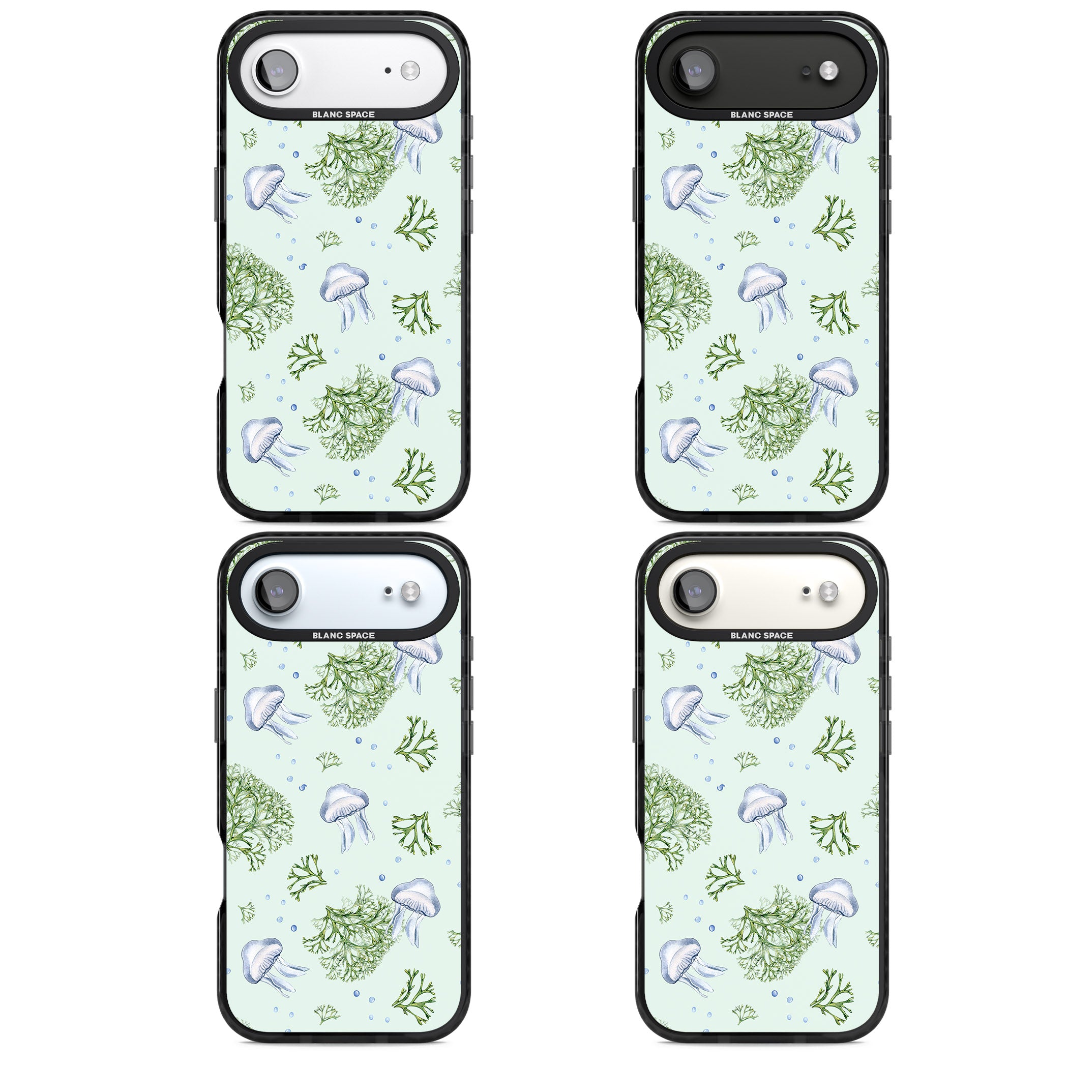 Jellyfish & Seaweed iPhone 17 Air Impact Black Phone Case APT Impact Protection