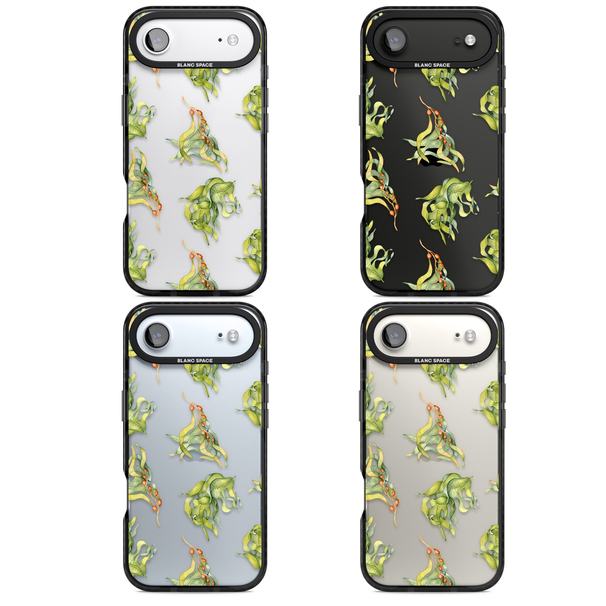 Flowing Seaweed Watercolor iPhone 17 Air Impact Black Phone Case APT Impact Protection