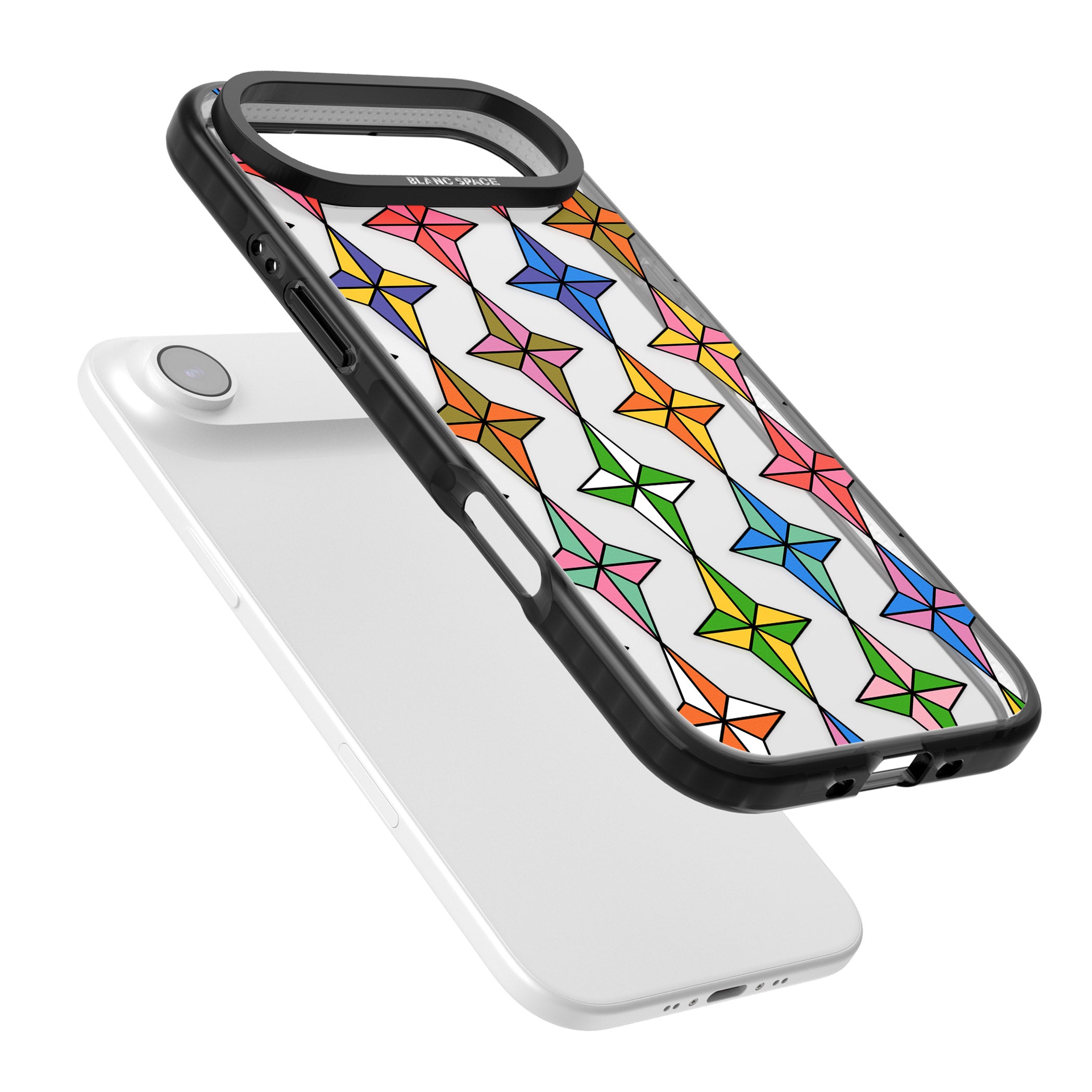 Multi Colour Stars Pattern iPhone 17 Air Impact Black Phone Case Colours