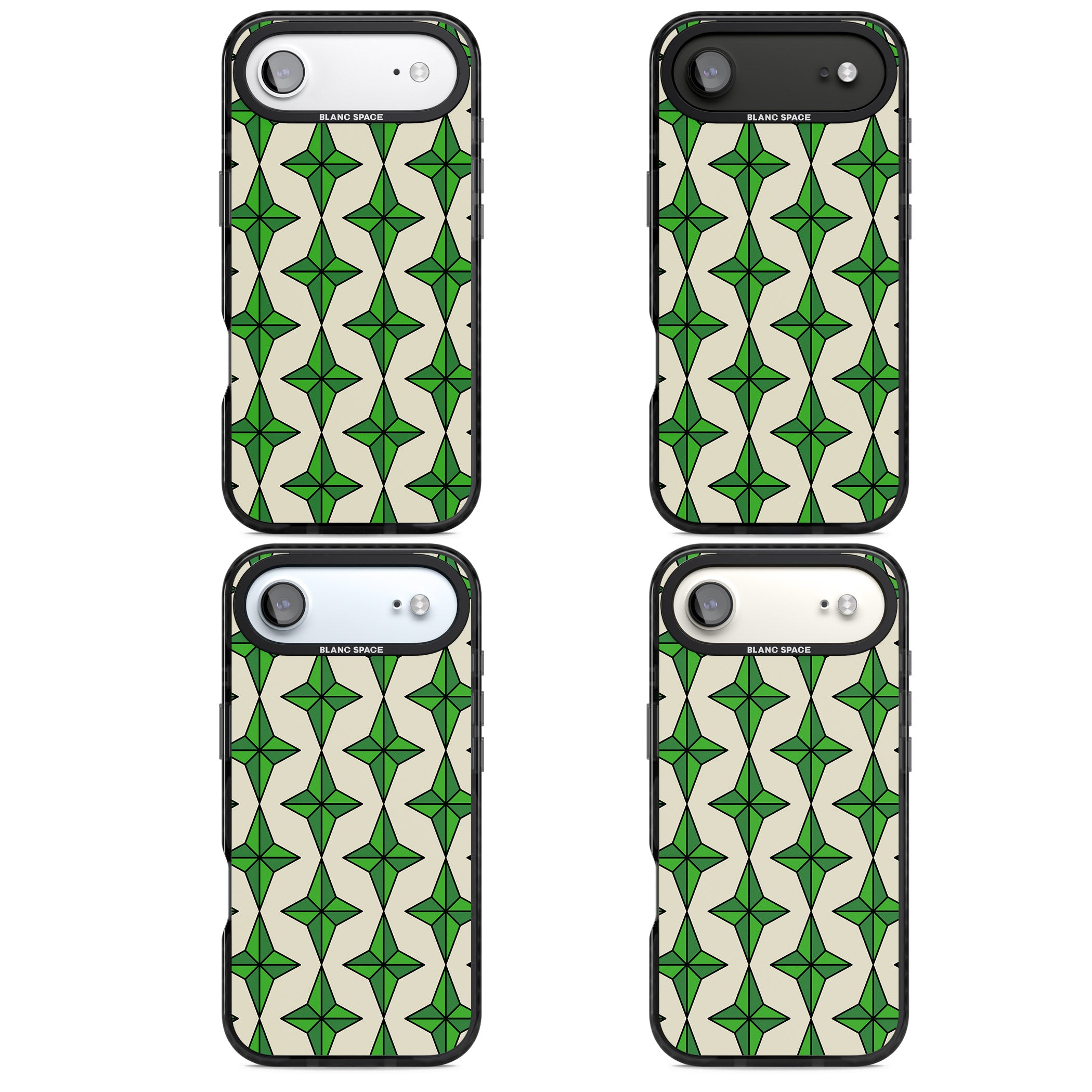 Emerald Stars Pattern iPhone 17 Air Impact Black Phone Case APT Impact Protection