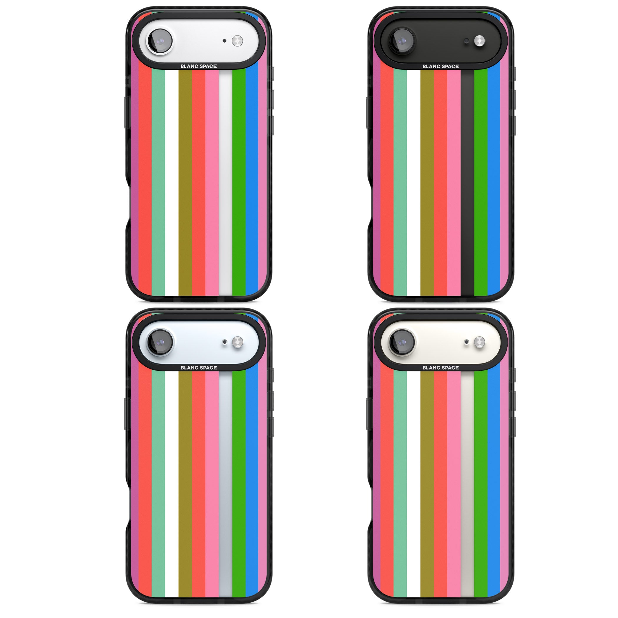 Vibrant Stripes iPhone 17 Air Impact Black Phone Case APT Impact Protection
