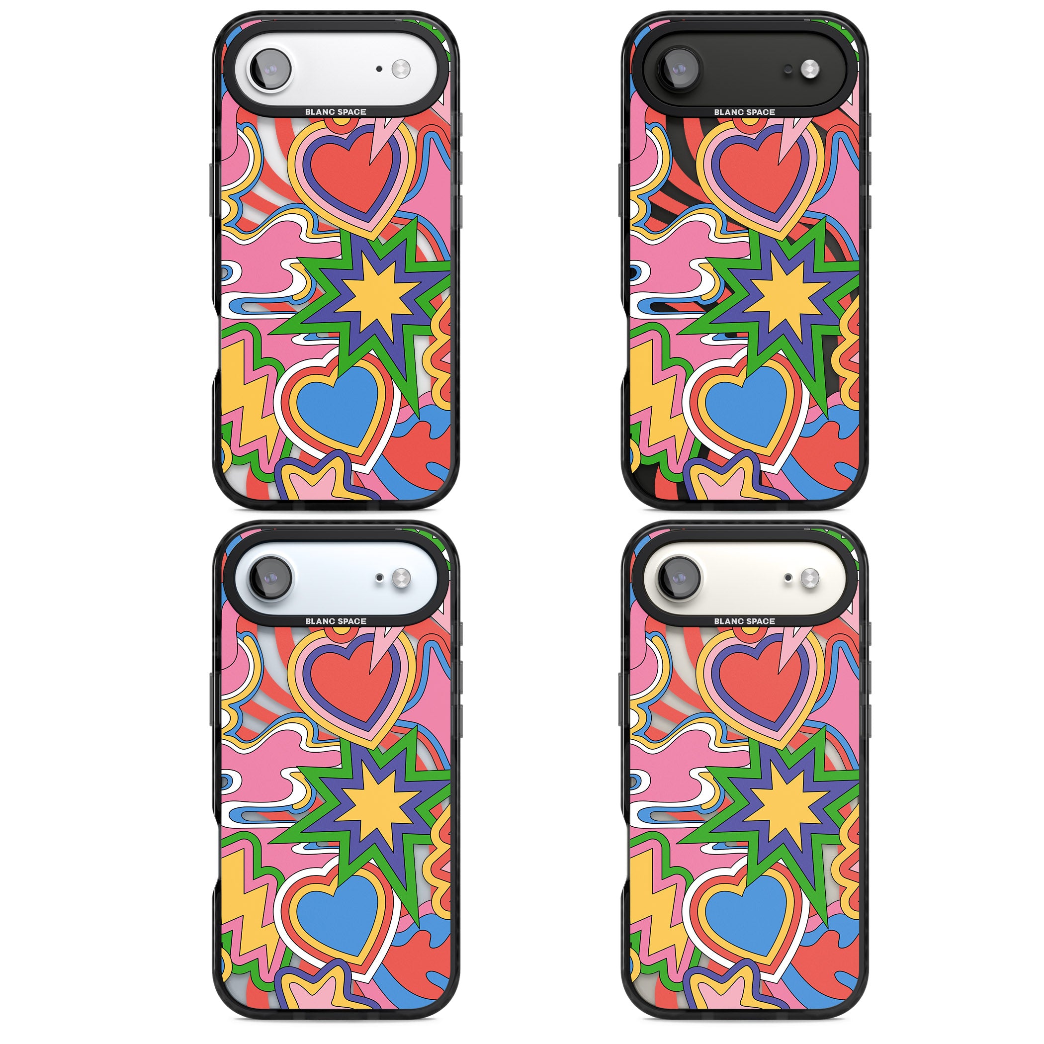 Psychedelic Pop Art Explosion iPhone 17 Air Impact Black Phone Case APT Impact Protection