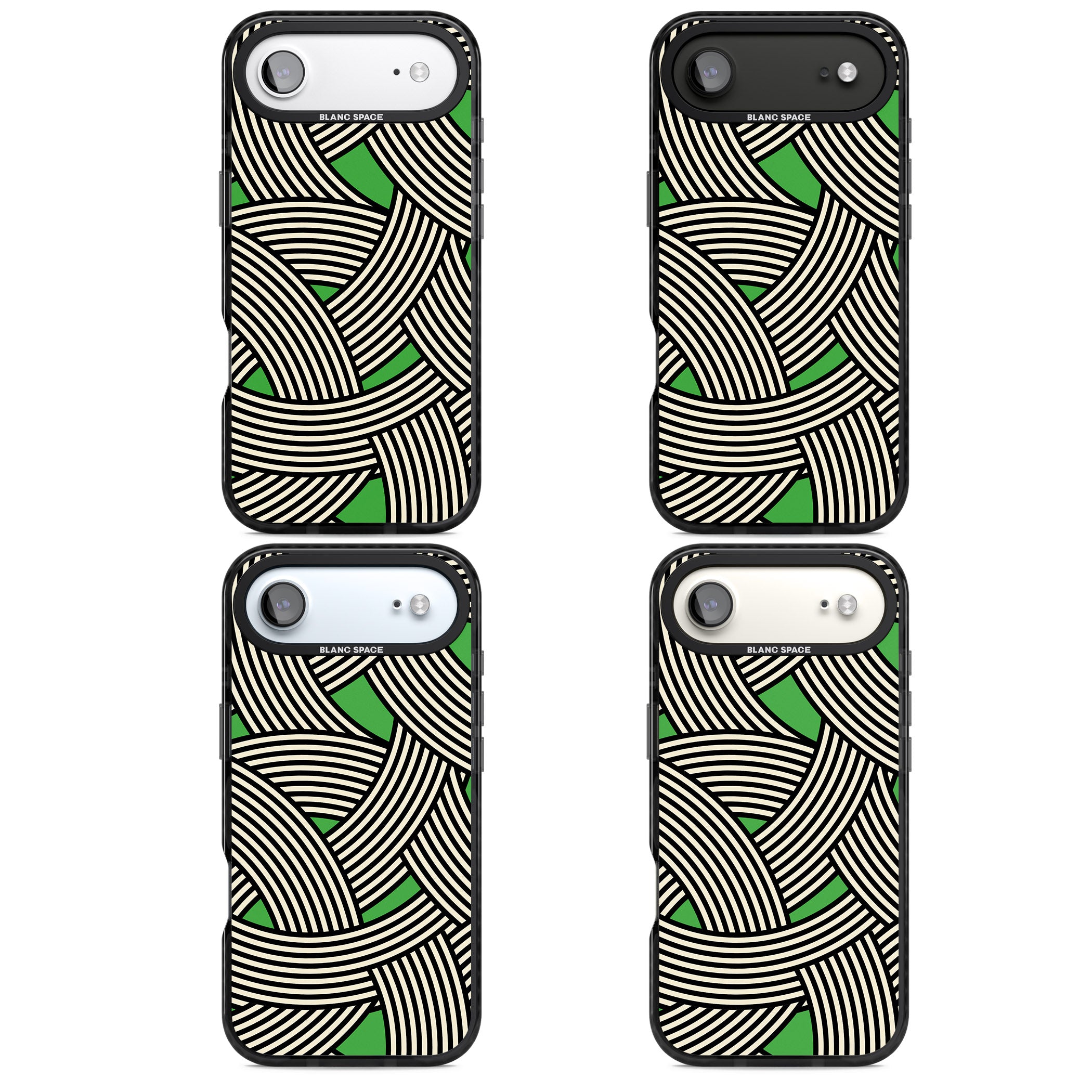 Green Optic Waves iPhone 17 Air Impact Black Phone Case APT Impact Protection