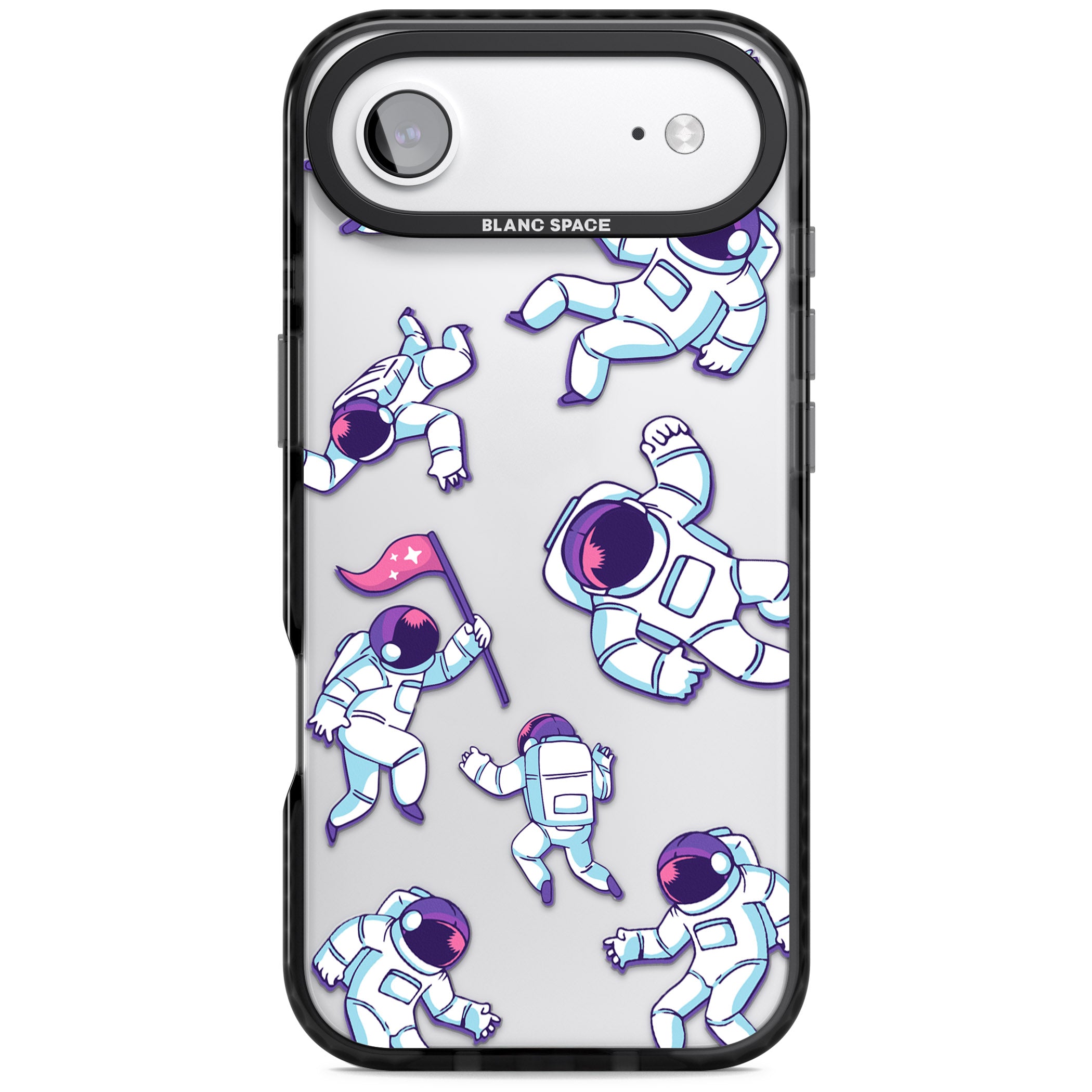 Astronaut Pattern iPhone 17 Air Impact Black Phone Case