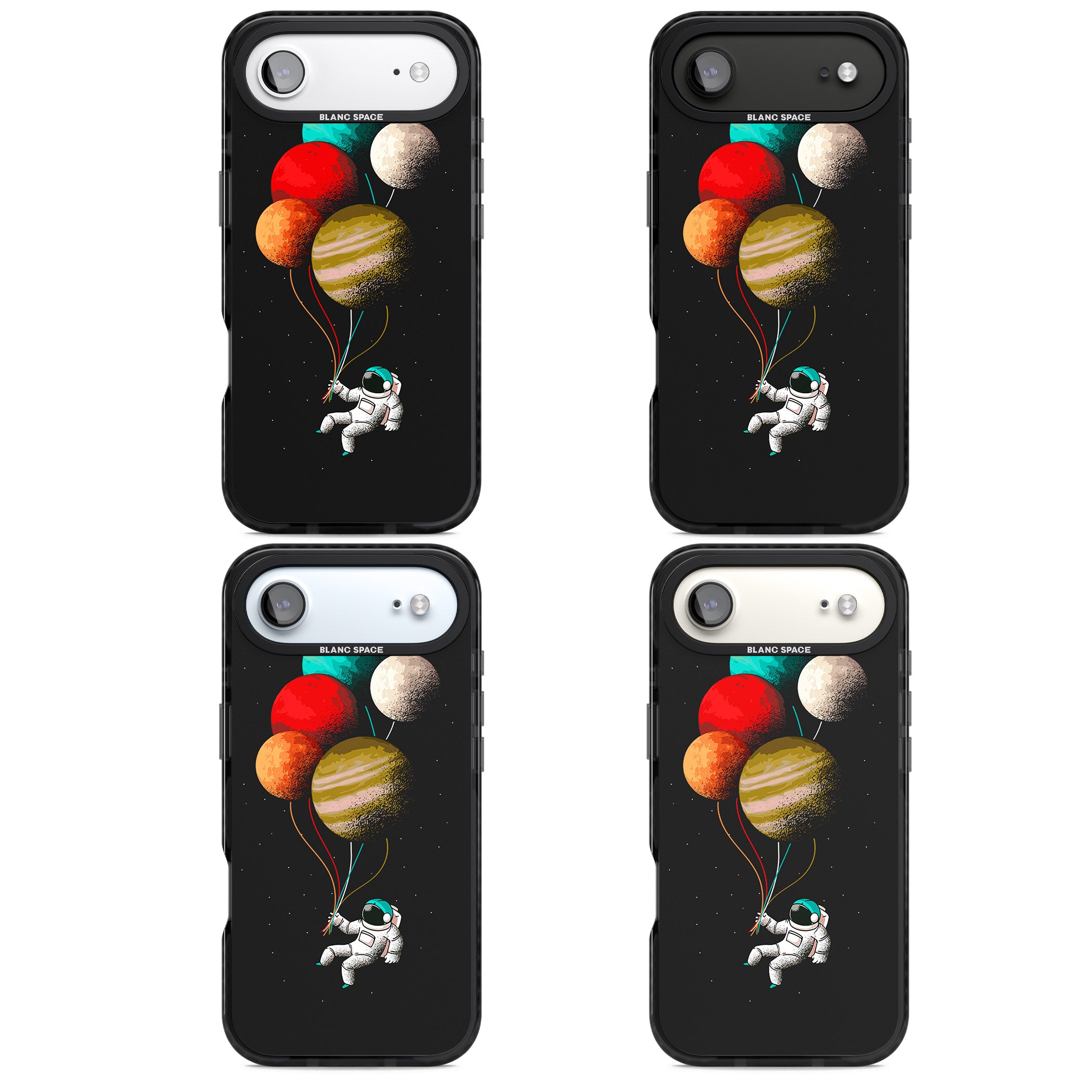 Astronaut Balloon Planets iPhone 17 Air Impact Black Phone Case APT Impact Protection