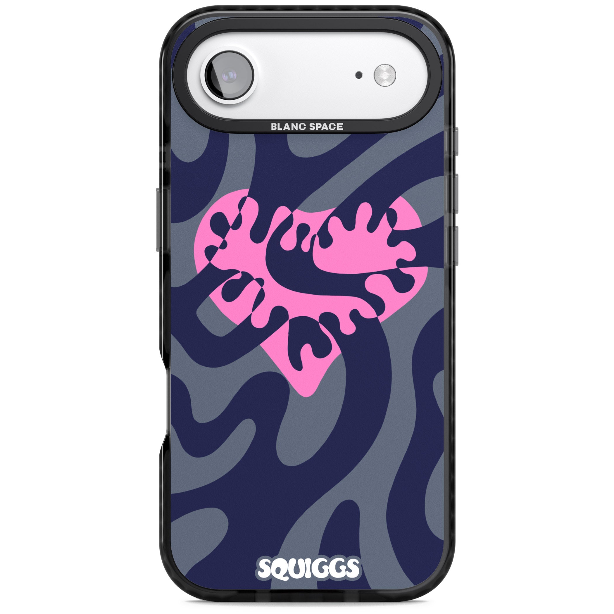 Abstract Heart iPhone 17 Air Impact Black Phone Case