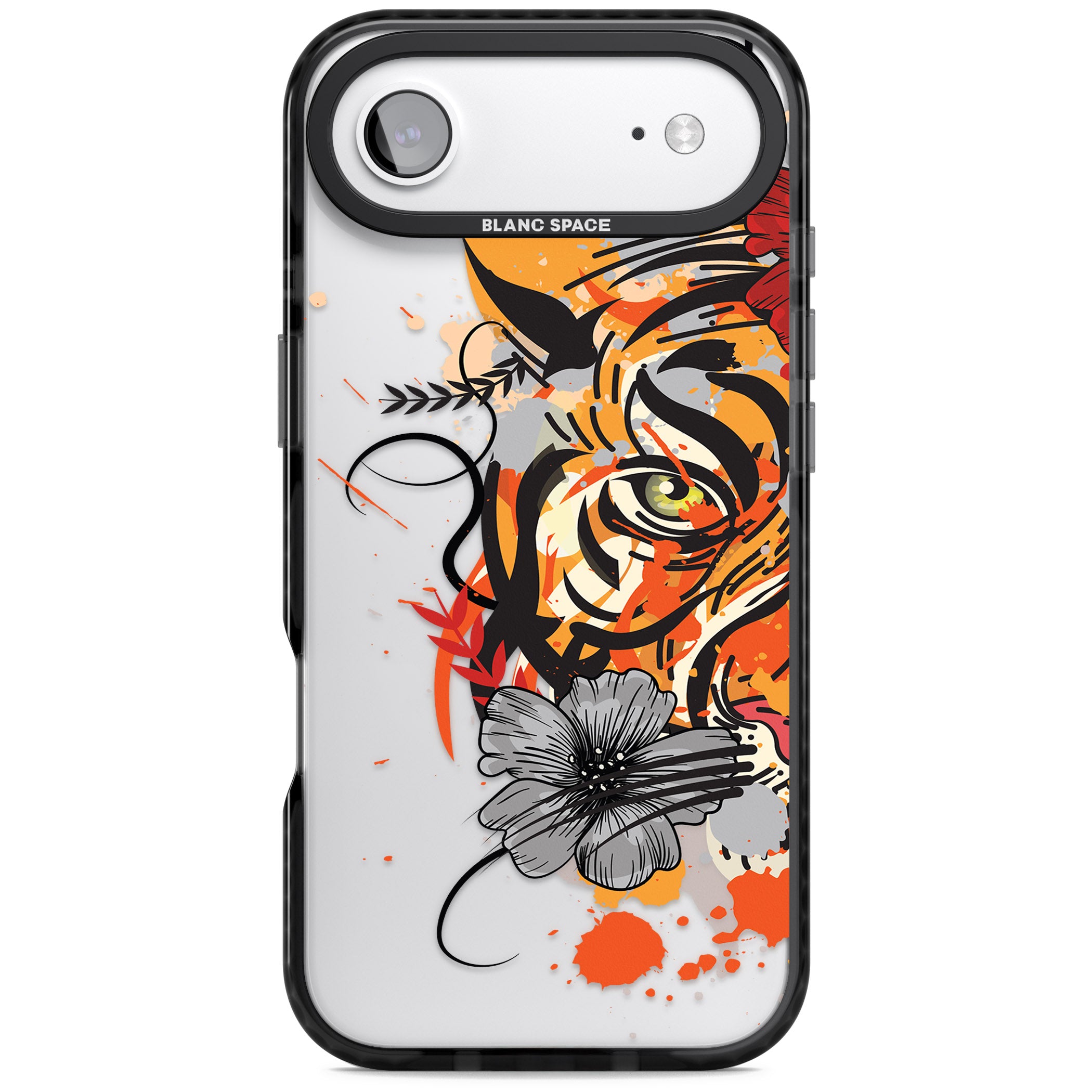 Sugar Skull Tiger iPhone 17 Air Impact Black Phone Case