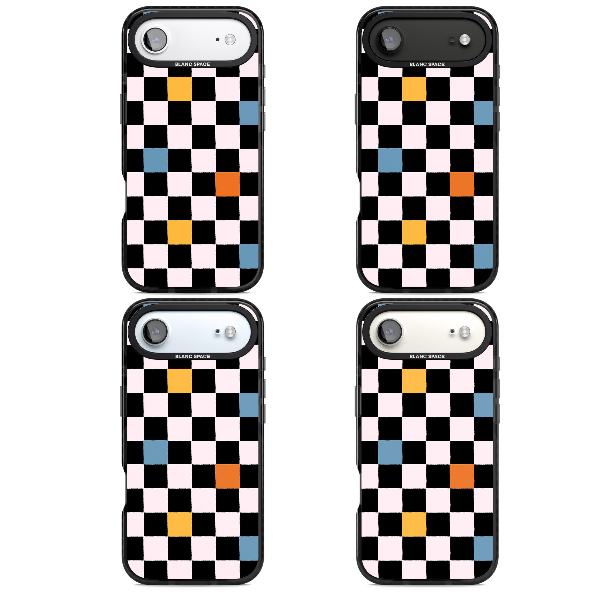 Vibrant Retro Checkered iPhone 17 Air Impact Black Phone Case APT Impact Protection