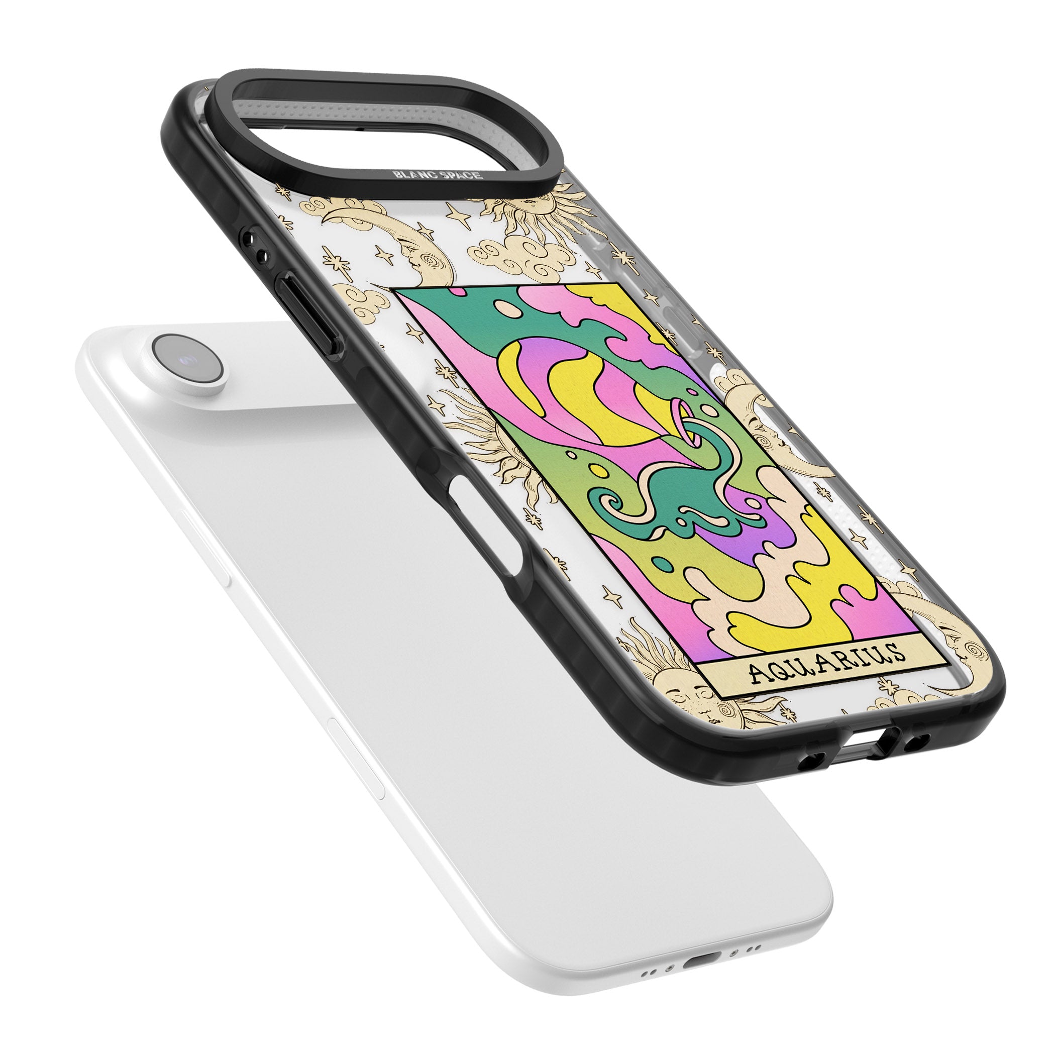 Celestial Zodiac Aquarius iPhone 17 Air Impact Black Phone Case Colours