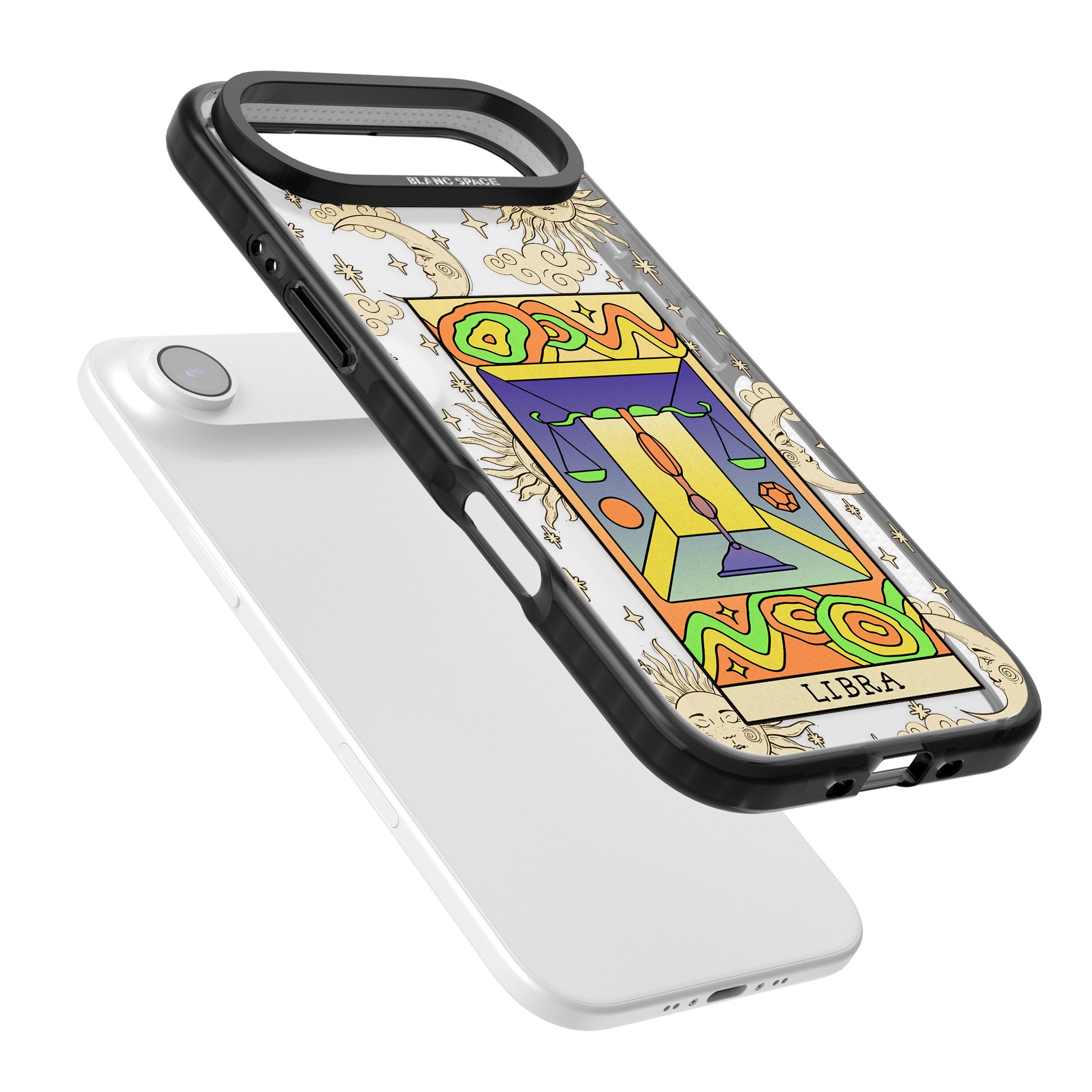 Celestial Zodiac Libra iPhone 17 Air Impact Black Phone Case Colours